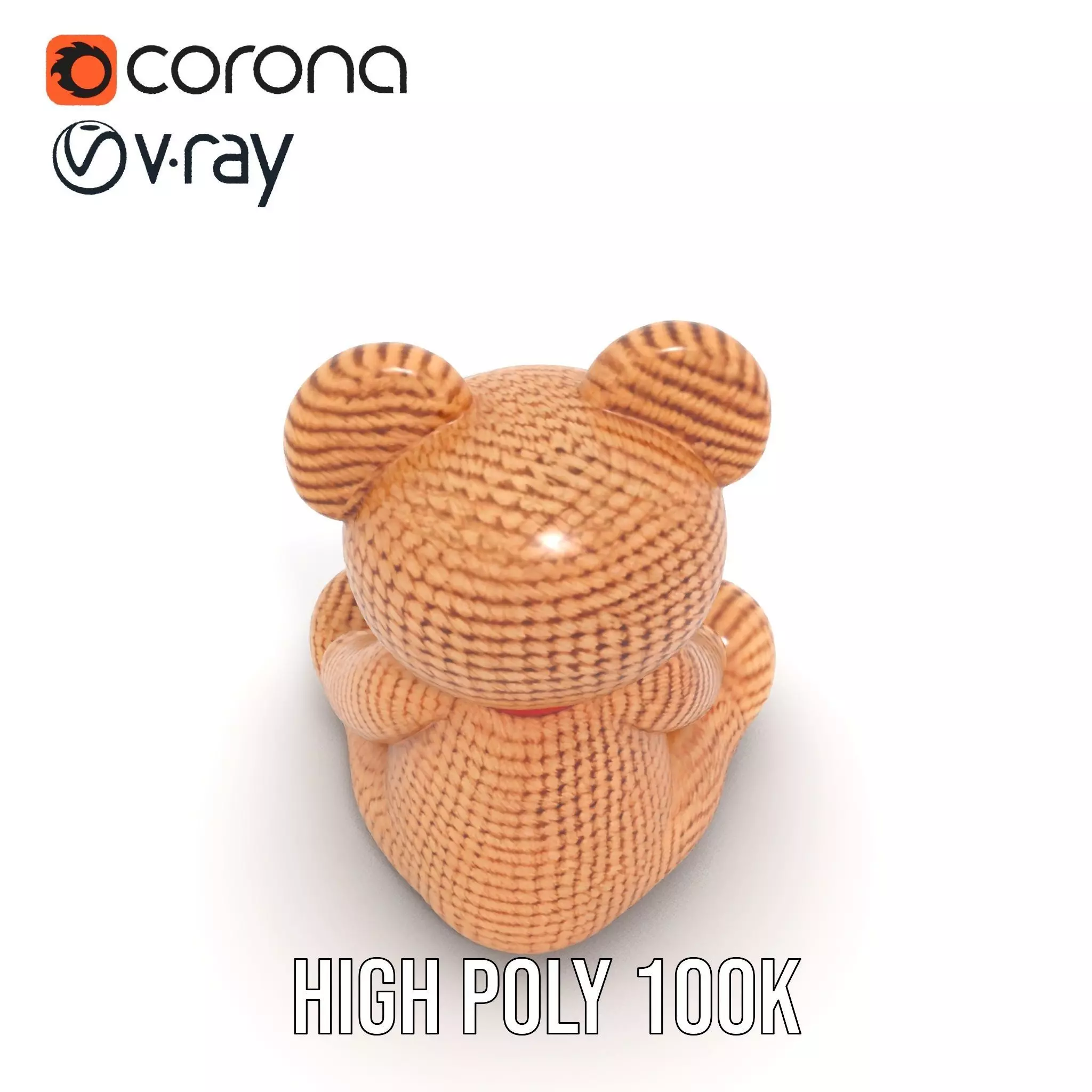 Crochet Teddy Bear model pack Low-poly 3D model_18