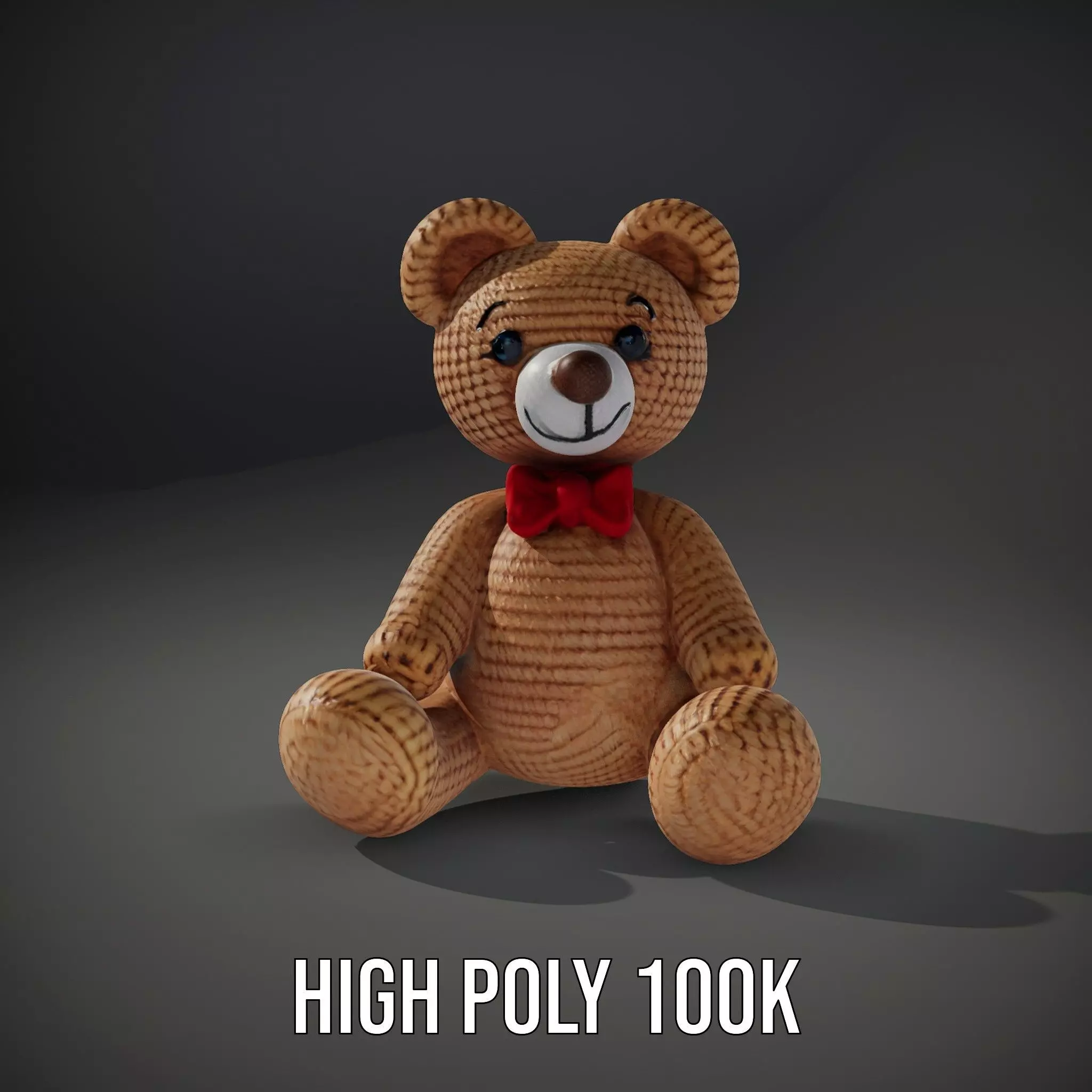 Crochet Teddy Bear model pack Low-poly 3D model_10
