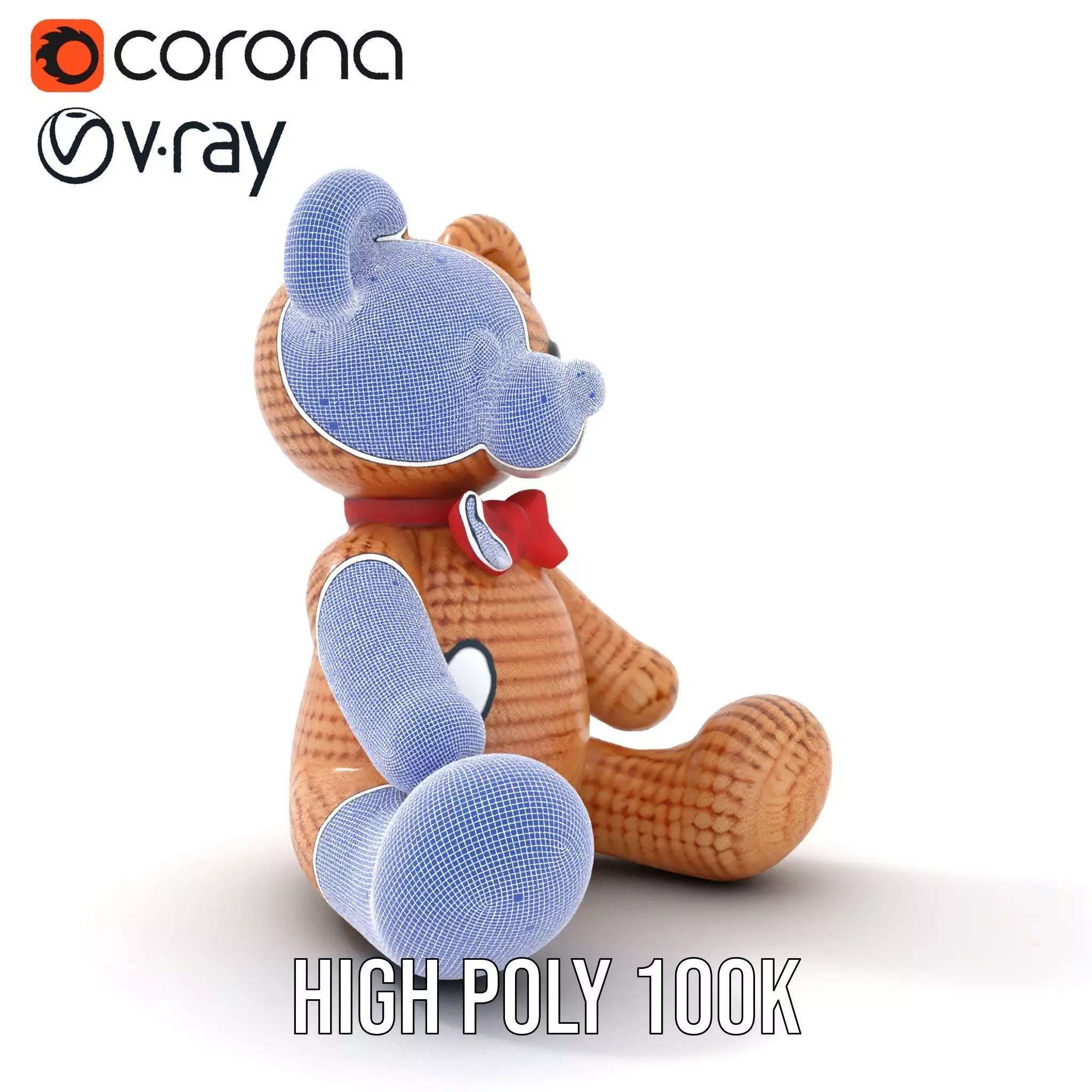 Crochet Teddy Bear model pack Low-poly 3D model_32