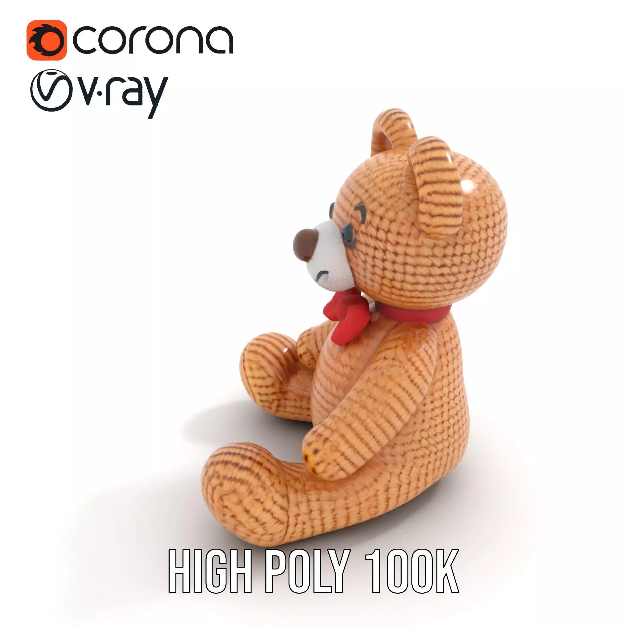 Crochet Teddy Bear model pack Low-poly 3D model_26