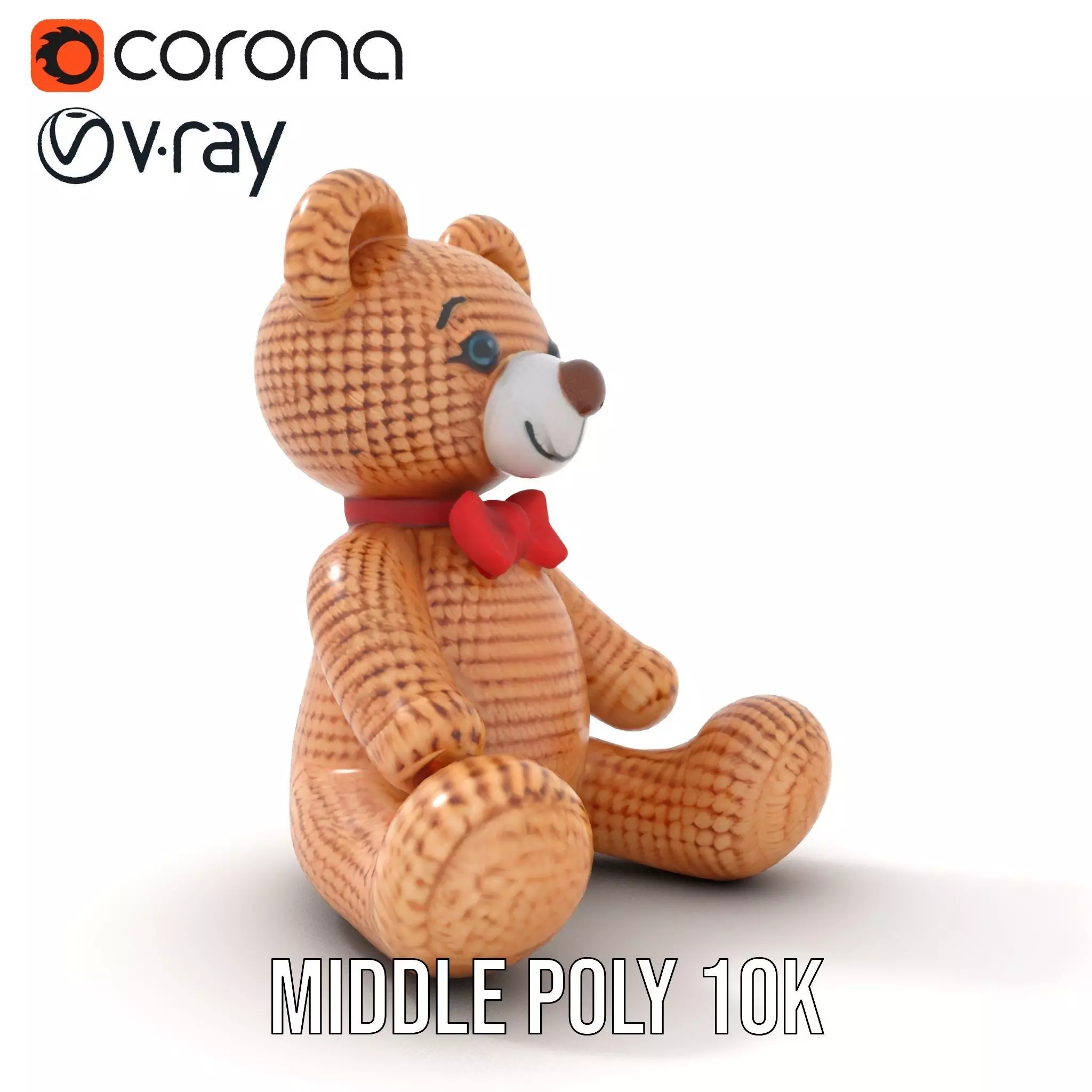 Crochet Teddy Bear model pack Low-poly 3D model_16
