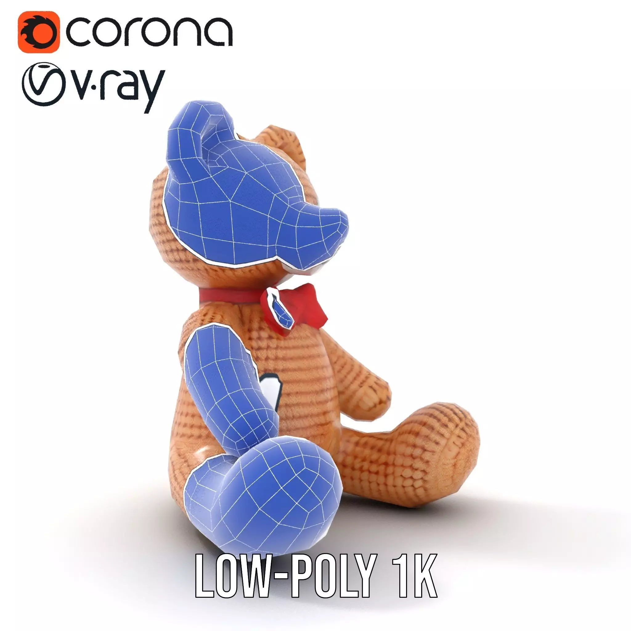 Crochet Teddy Bear model pack Low-poly 3D model_25