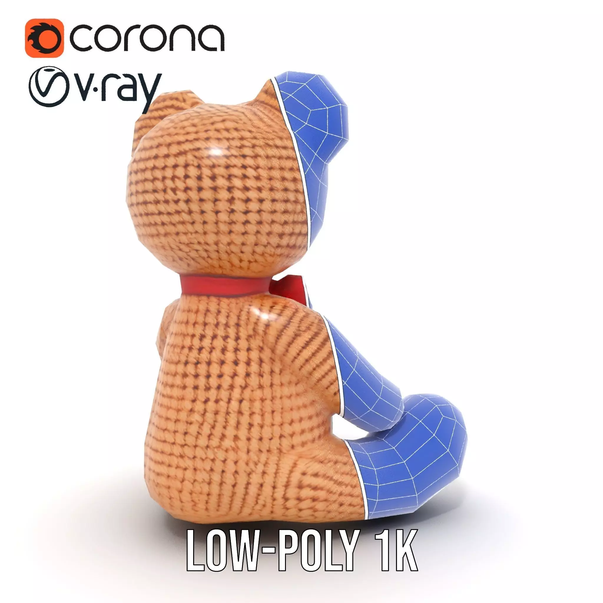 Crochet Teddy Bear model pack Low-poly 3D model_31