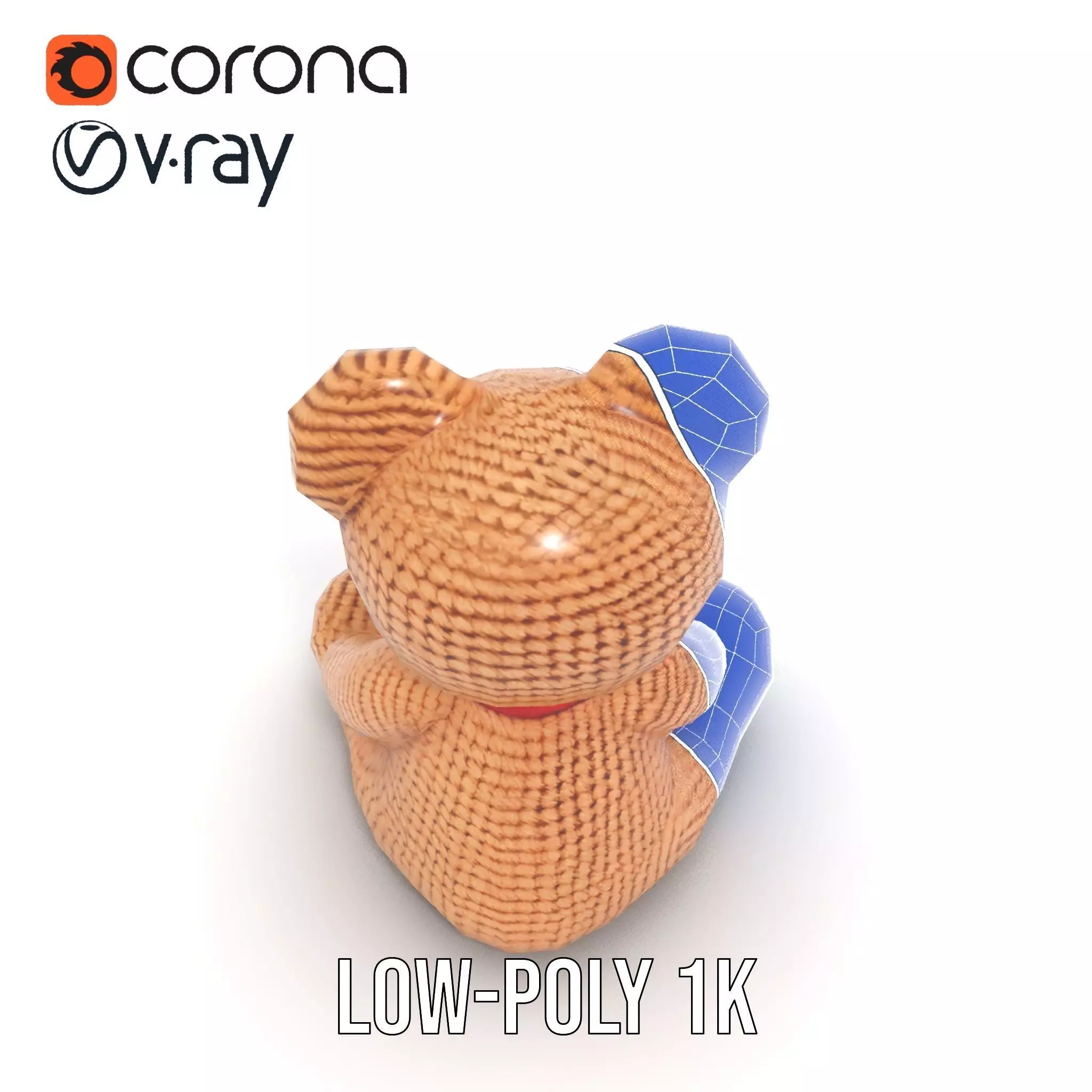Crochet Teddy Bear model pack Low-poly 3D model_28