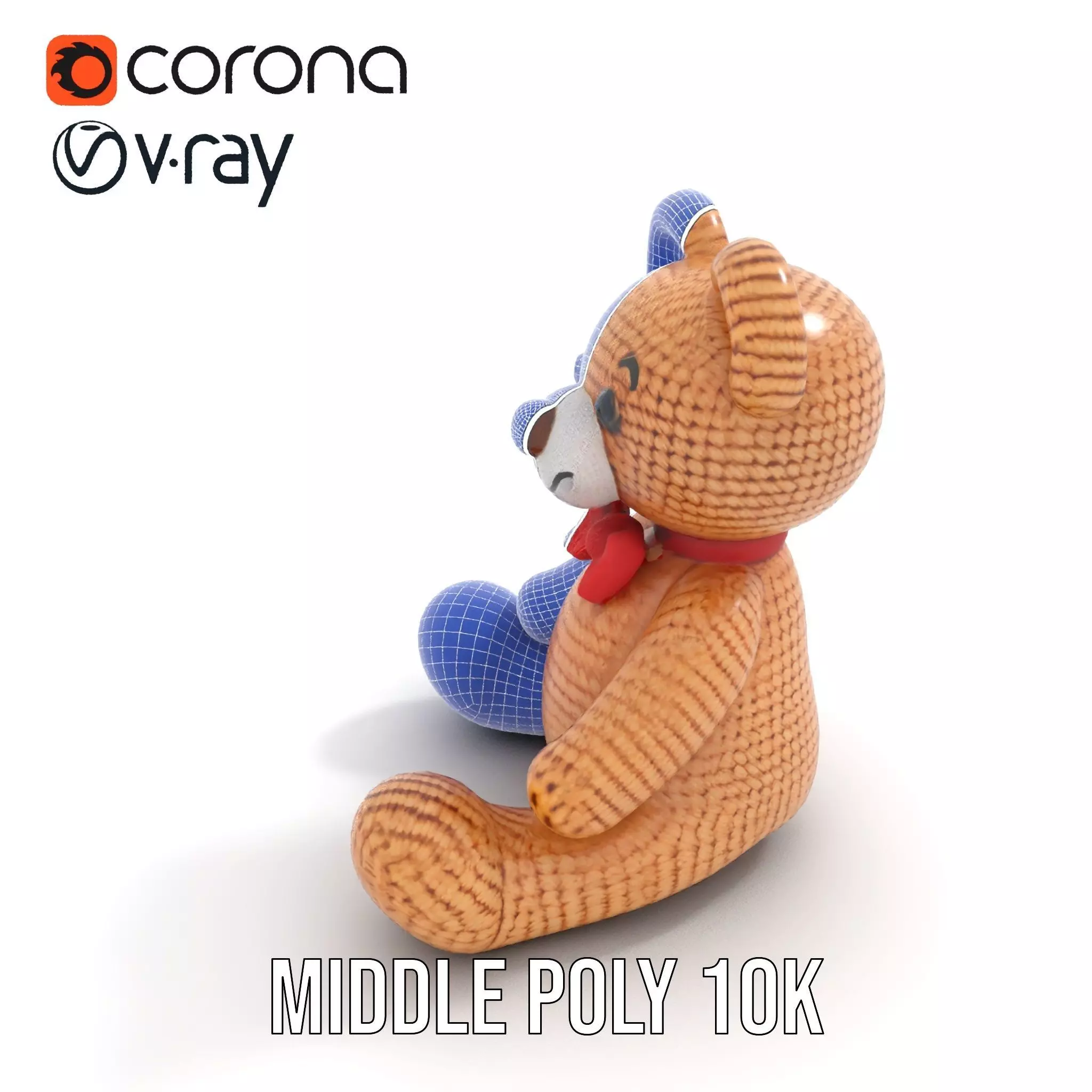 Crochet Teddy Bear model pack Low-poly 3D model_19