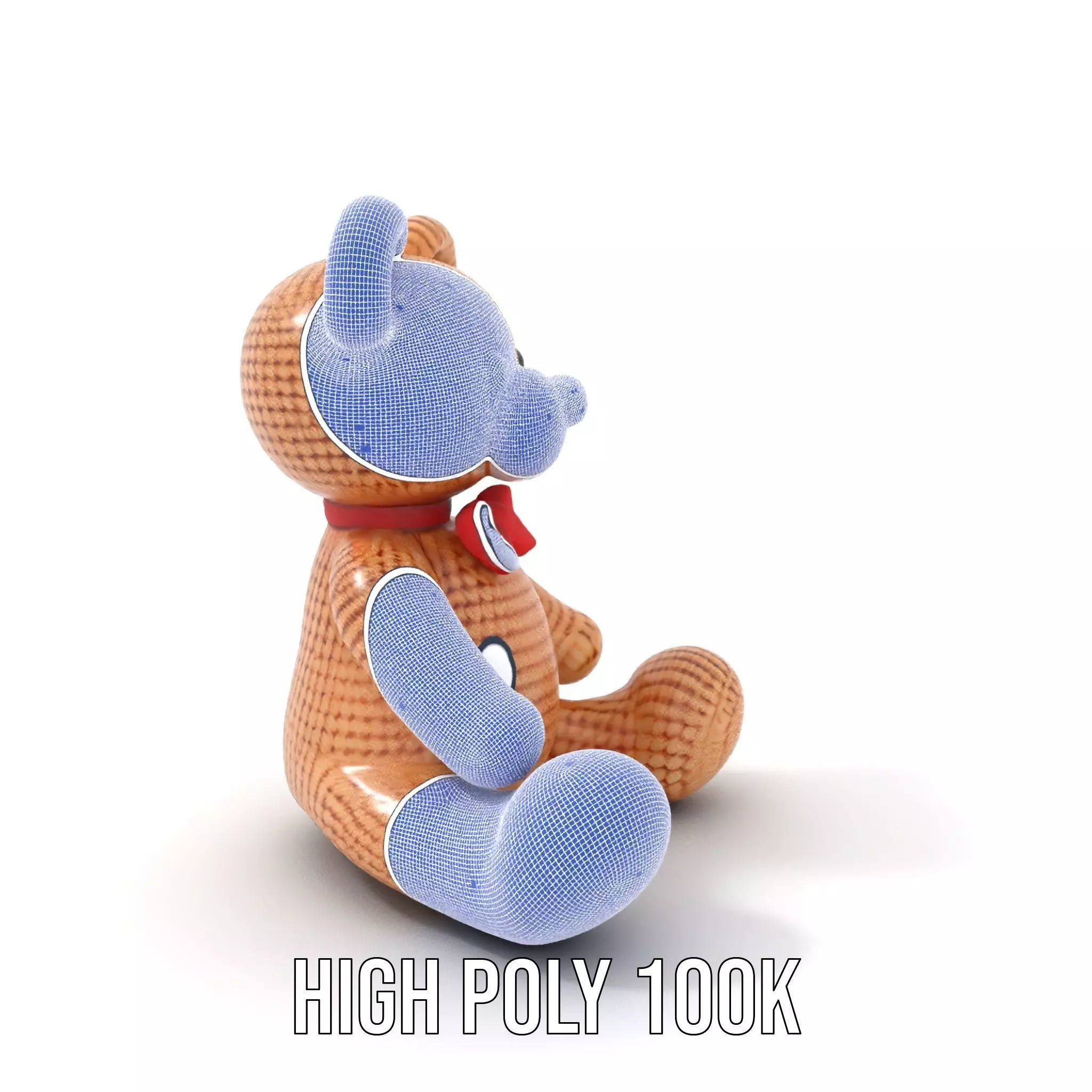 Crochet Teddy Bear model pack Low-poly 3D model_4
