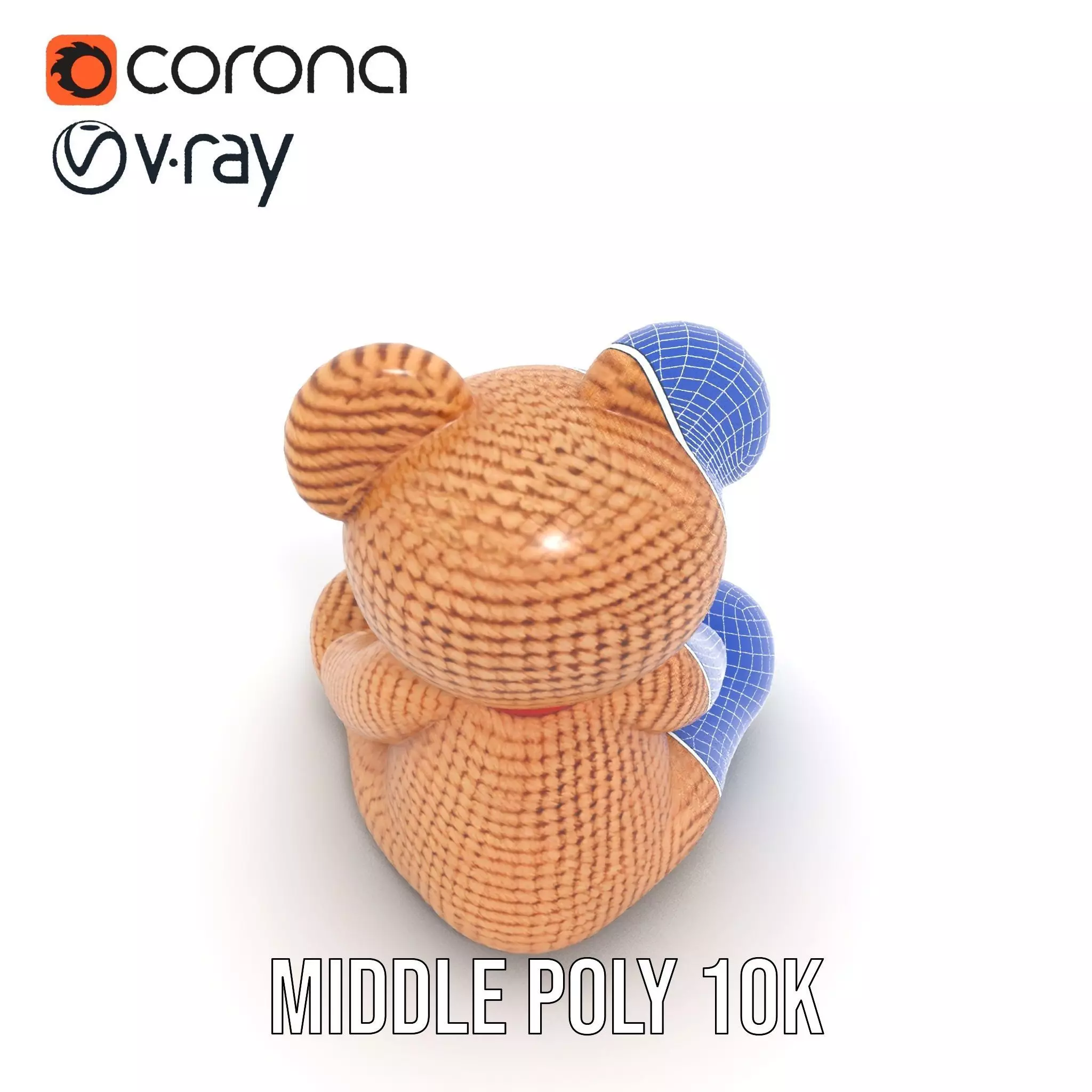 Crochet Teddy Bear model pack Low-poly 3D model_27