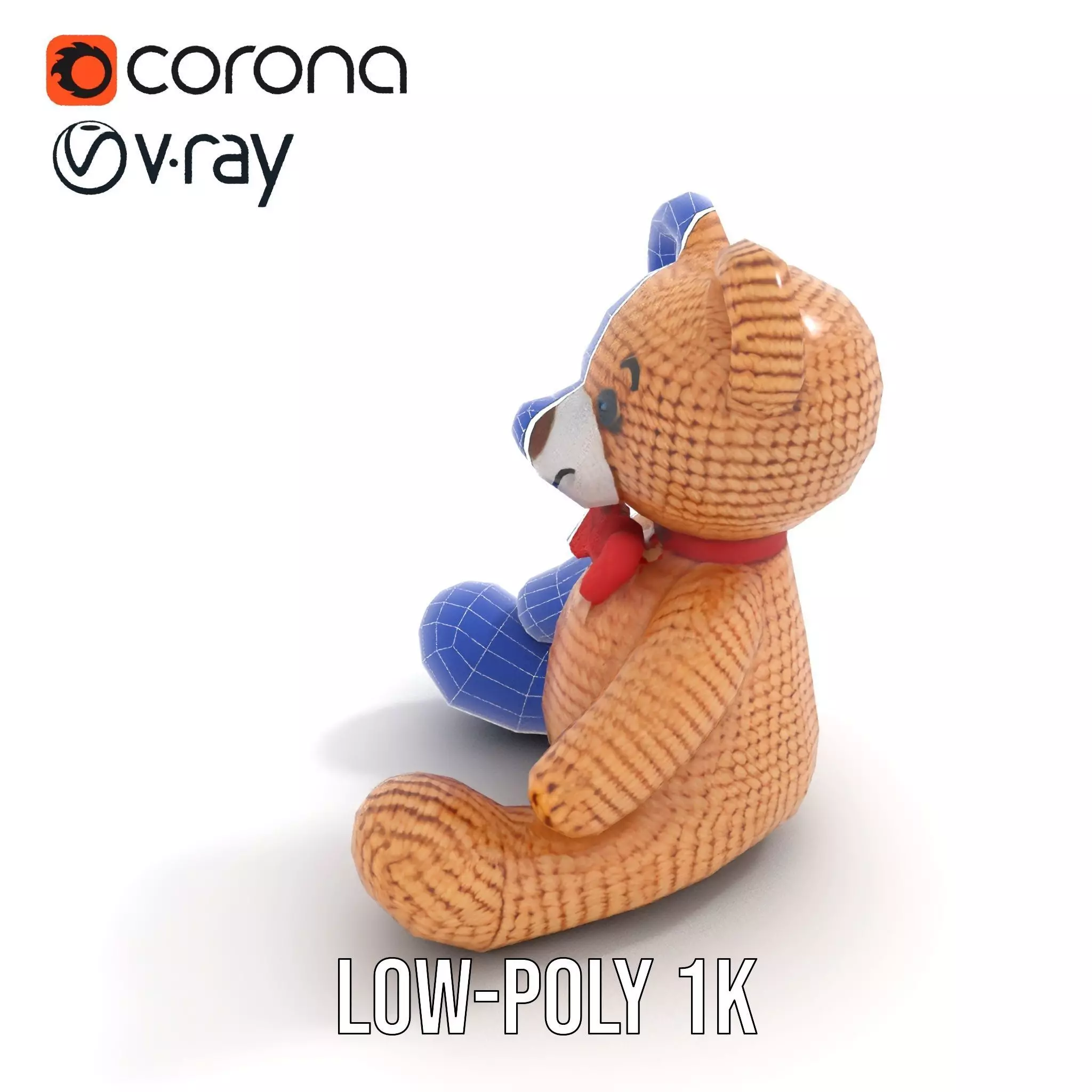 Crochet Teddy Bear model pack Low-poly 3D model_20