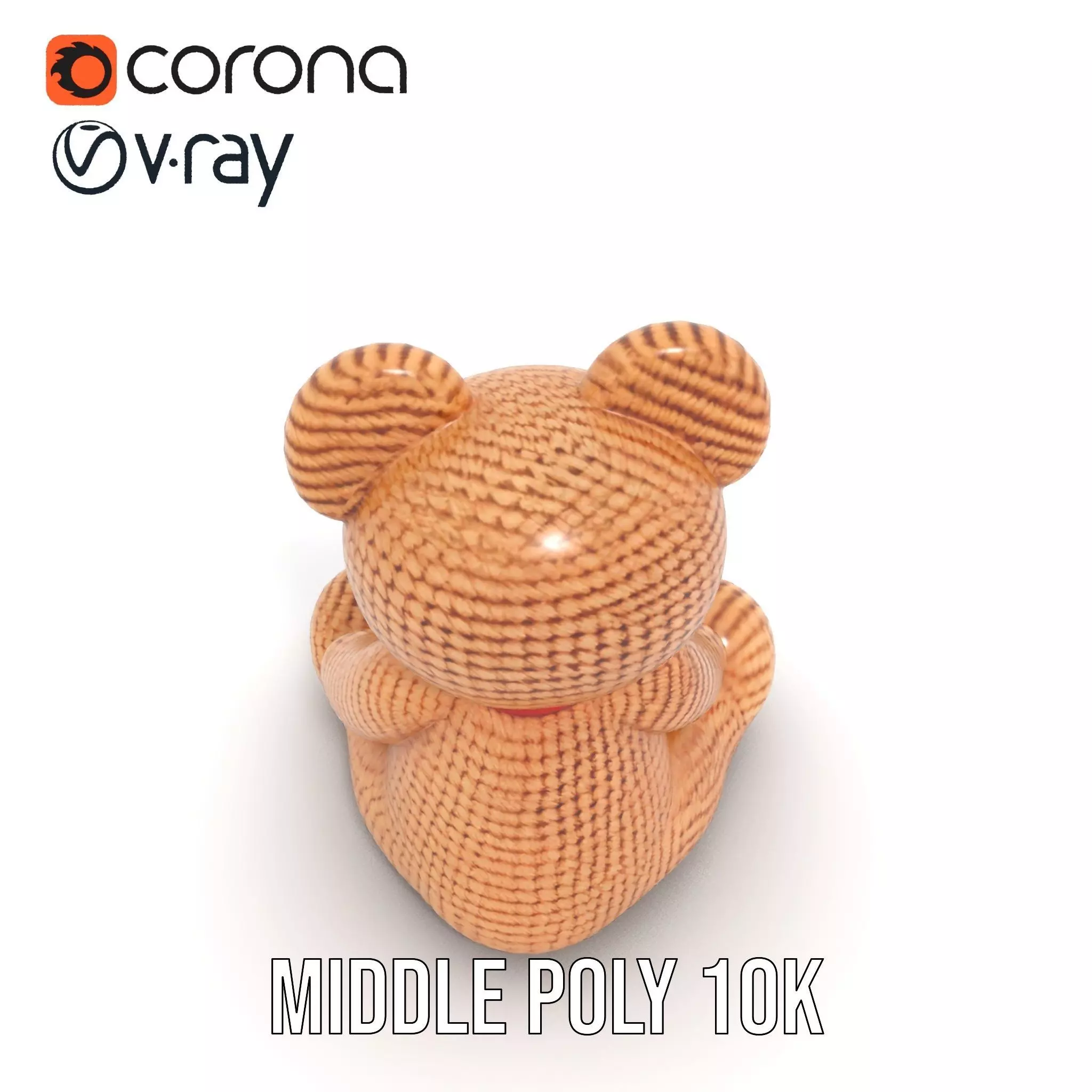 Crochet Teddy Bear model pack Low-poly 3D model_5