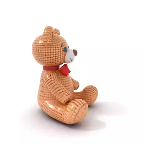 Crochet Teddy Bear model pack Low-poly 3D model
