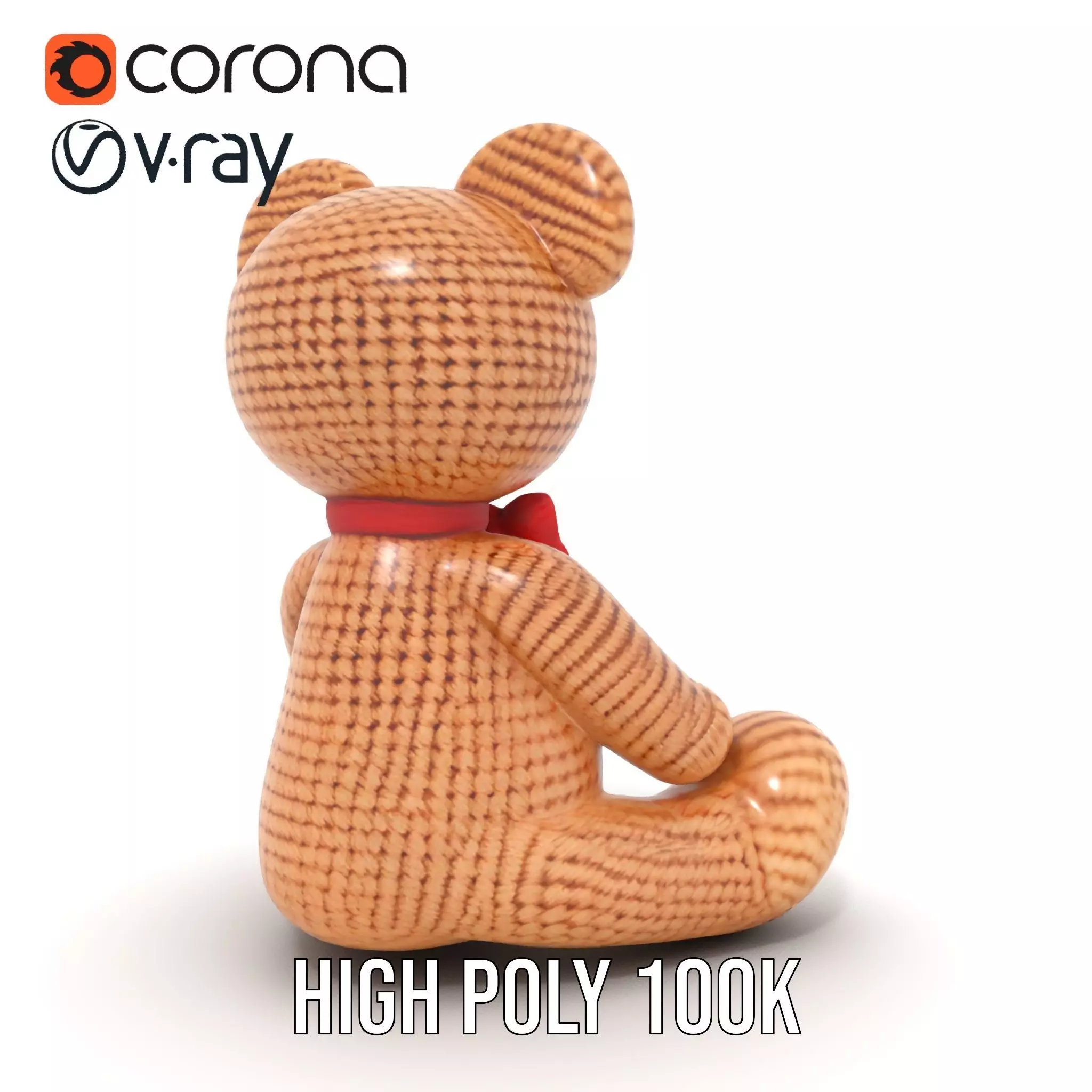 Crochet Teddy Bear model pack Low-poly 3D model_23