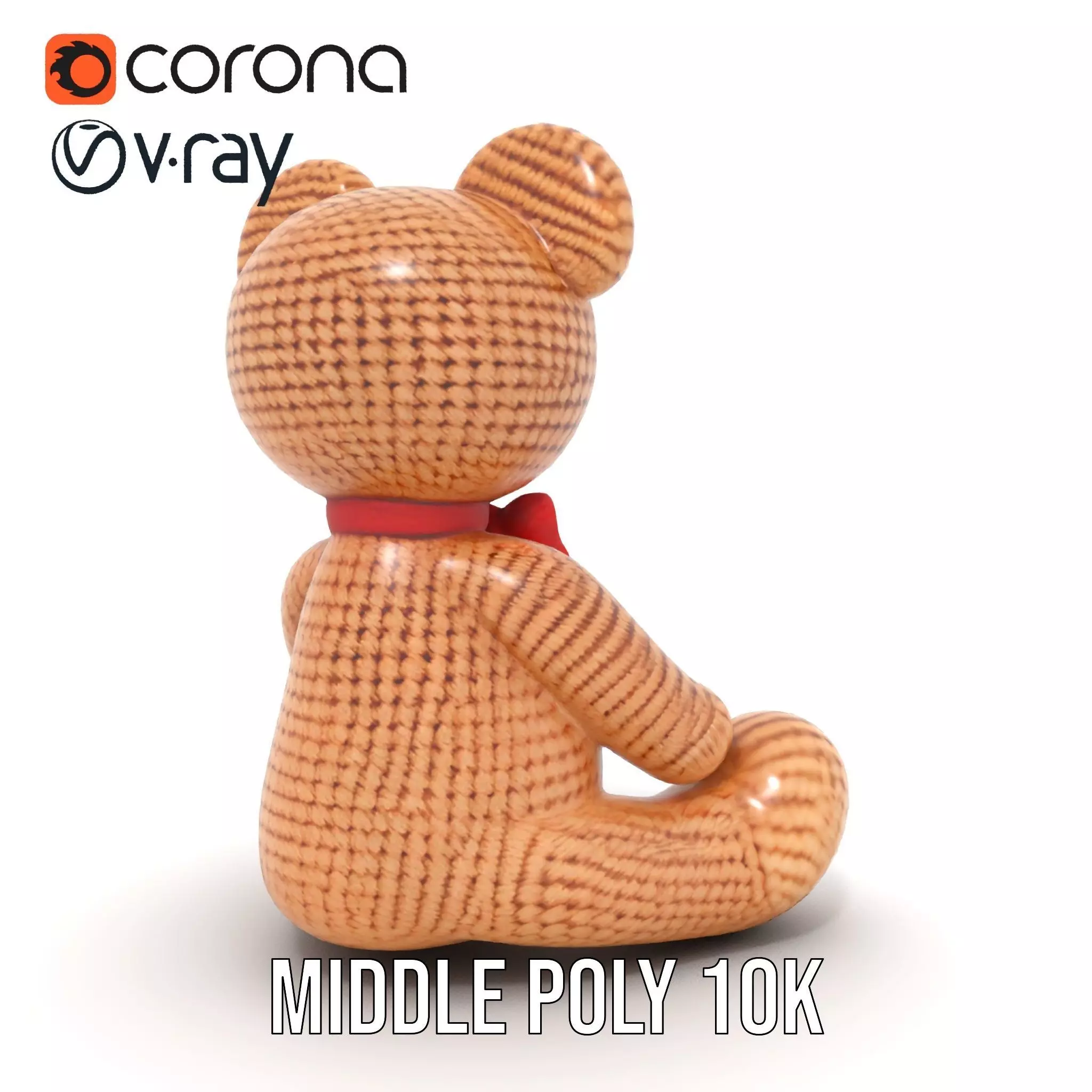 Crochet Teddy Bear model pack Low-poly 3D model_11