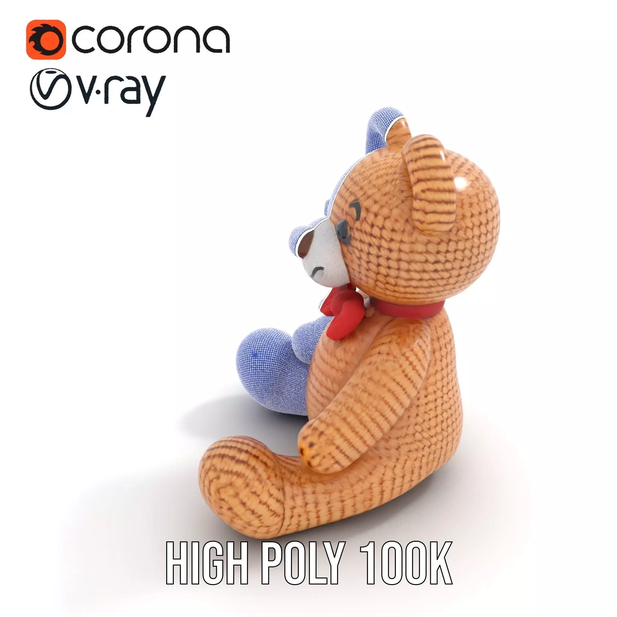 Crochet Teddy Bear model pack Low-poly 3D model_33