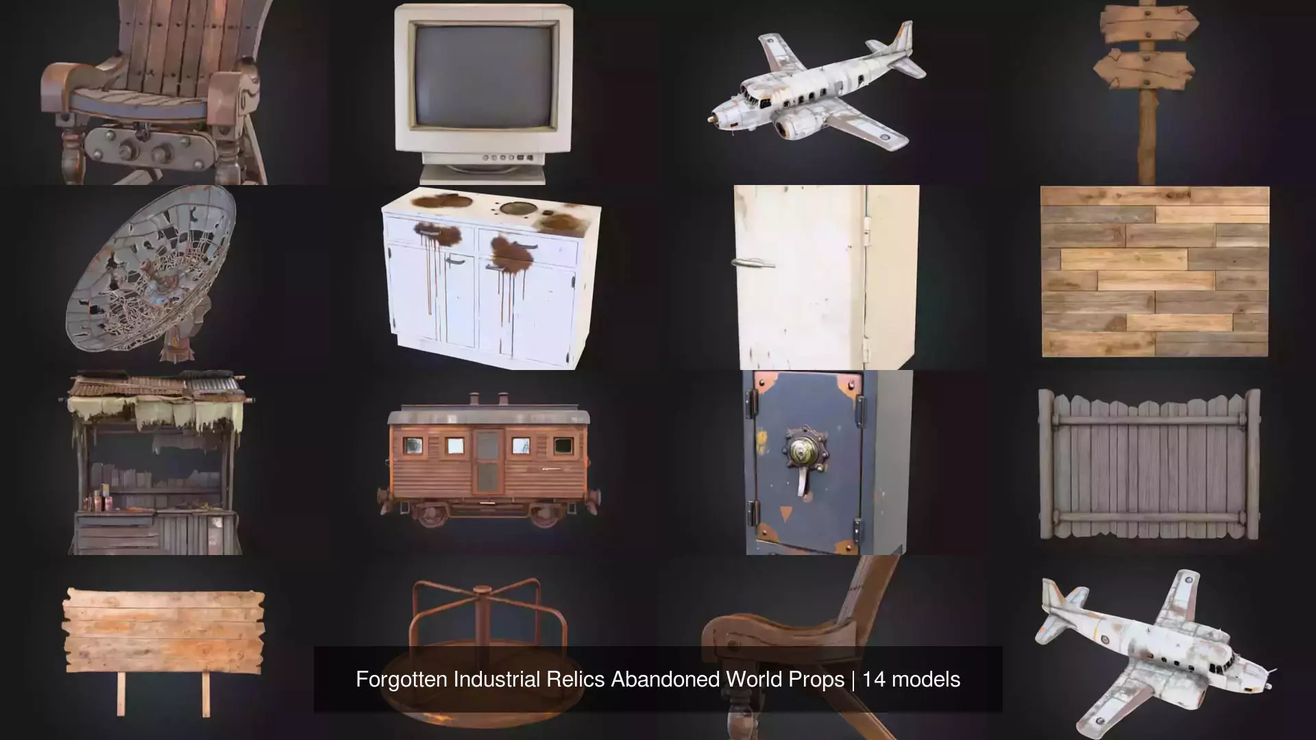 Forgotten Industrial Relics Abandoned World Props 3D Model Collection_0