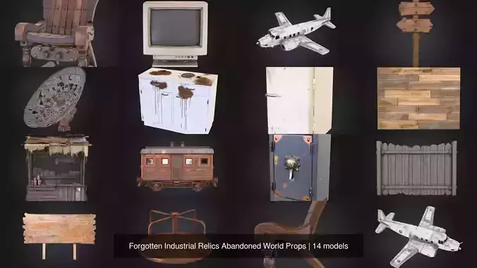 Forgotten Industrial Relics Abandoned World Props 3D Model Collection