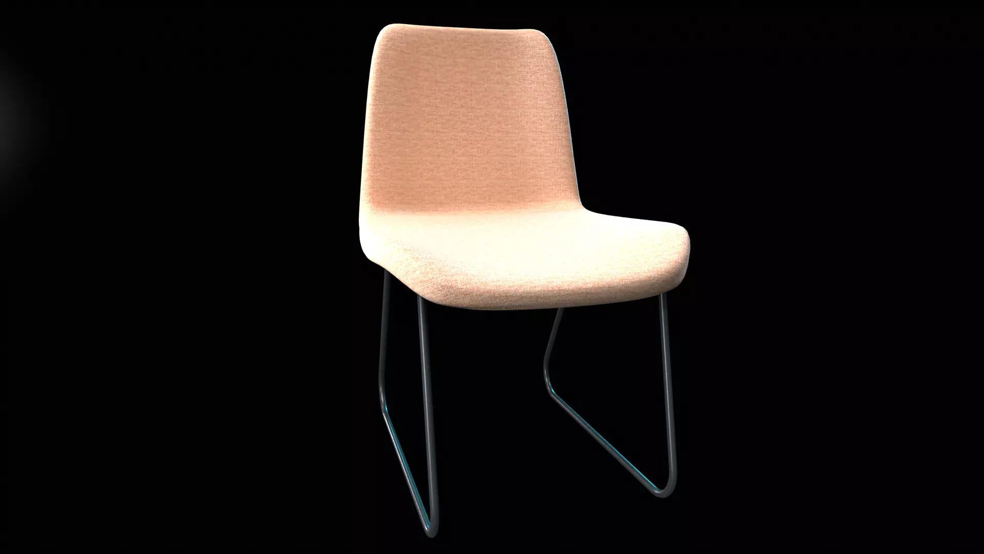 Dining chair  Low-poly 3D model_0