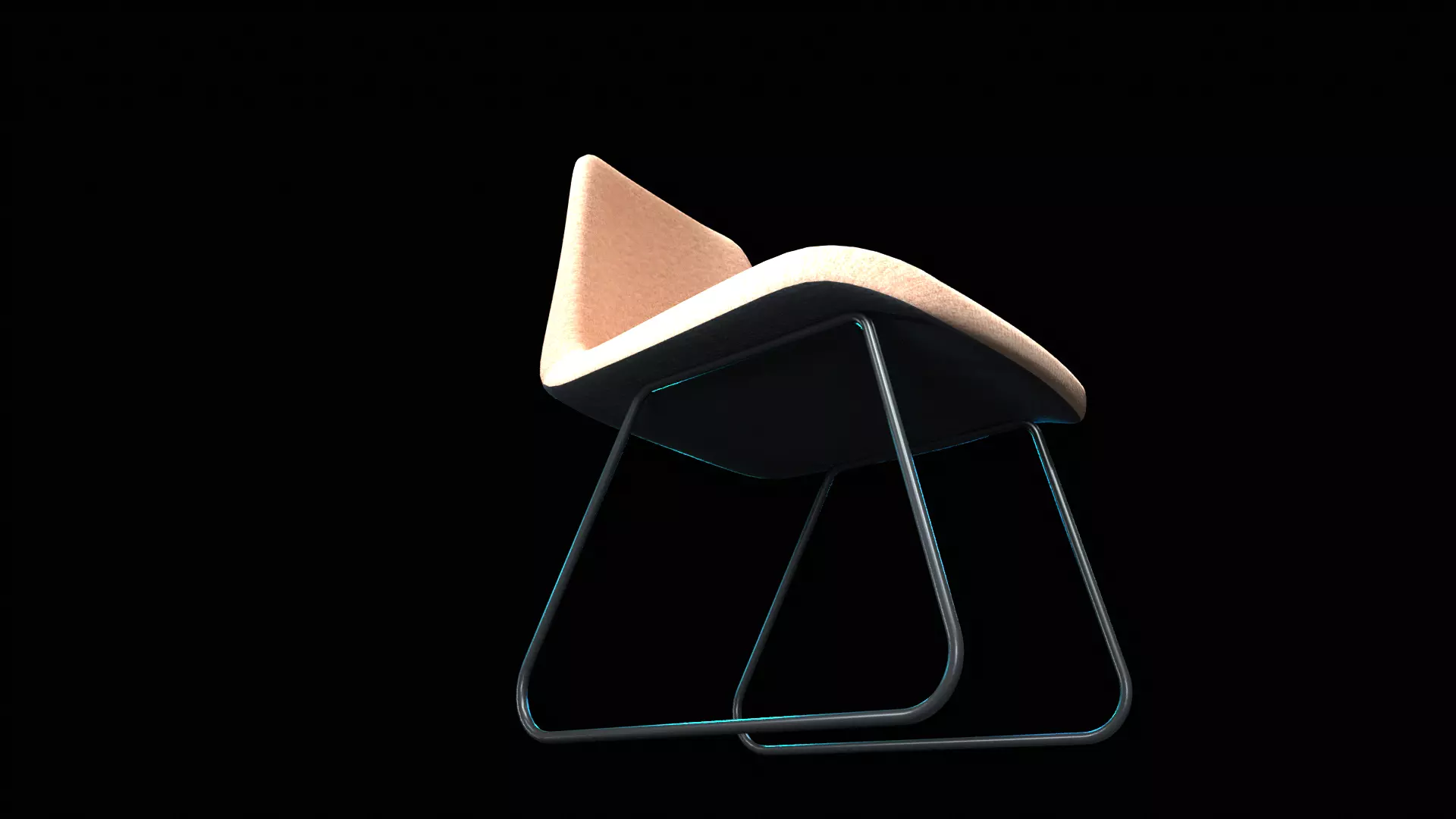 Dining chair  Low-poly 3D model_6