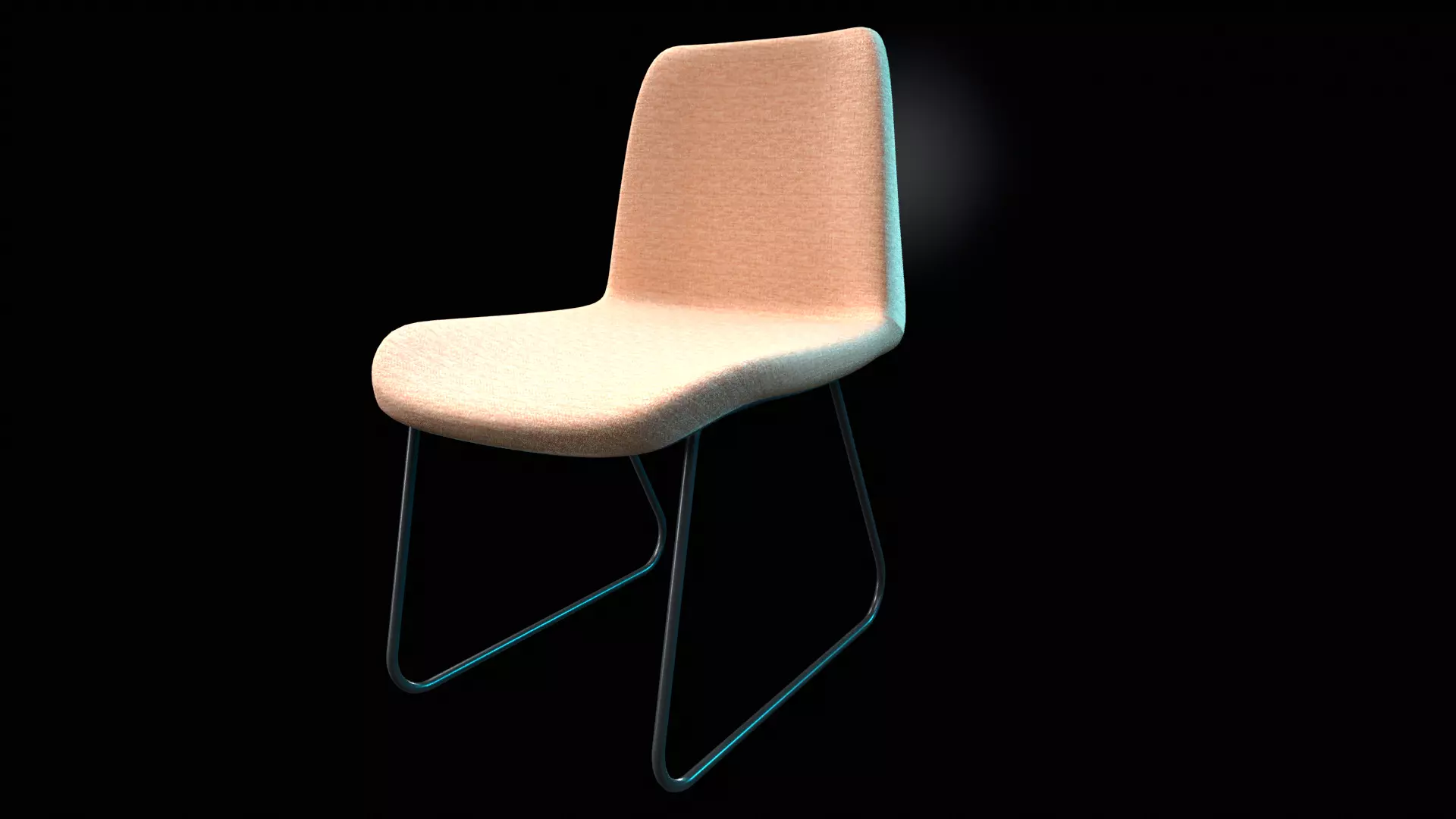 Dining chair  Low-poly 3D model_1