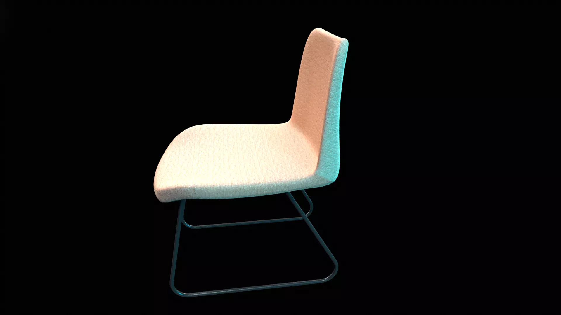 Dining chair  Low-poly 3D model_2