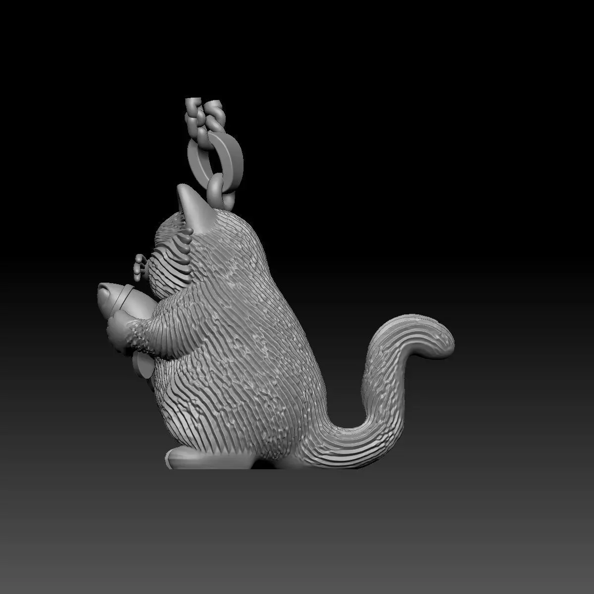 Cat and fish Pendant 3D print model_8