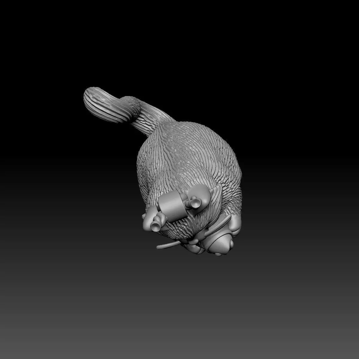 Cat and fish Pendant 3D print model_6