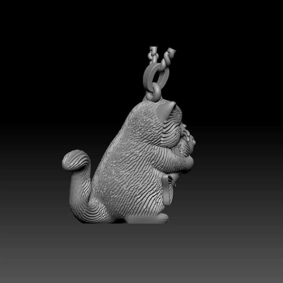 Cat and fish Pendant 3D print model_2