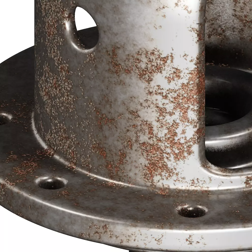 Rusty Automotive Differential Case 3D model_2