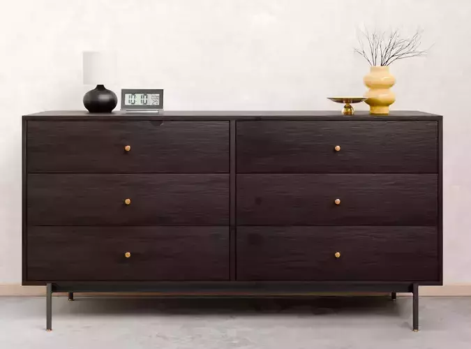 Dark Wood Modern Dresser 
