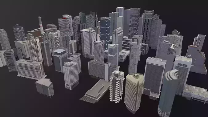 City Buildings Pack Vol1 1-100 With LODs