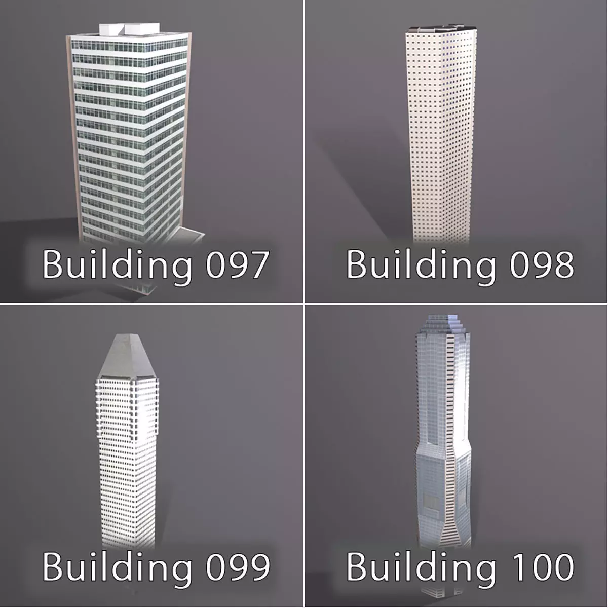 City Buildings Pack Vol1 1-100 With LODs Low-poly 3D model_13