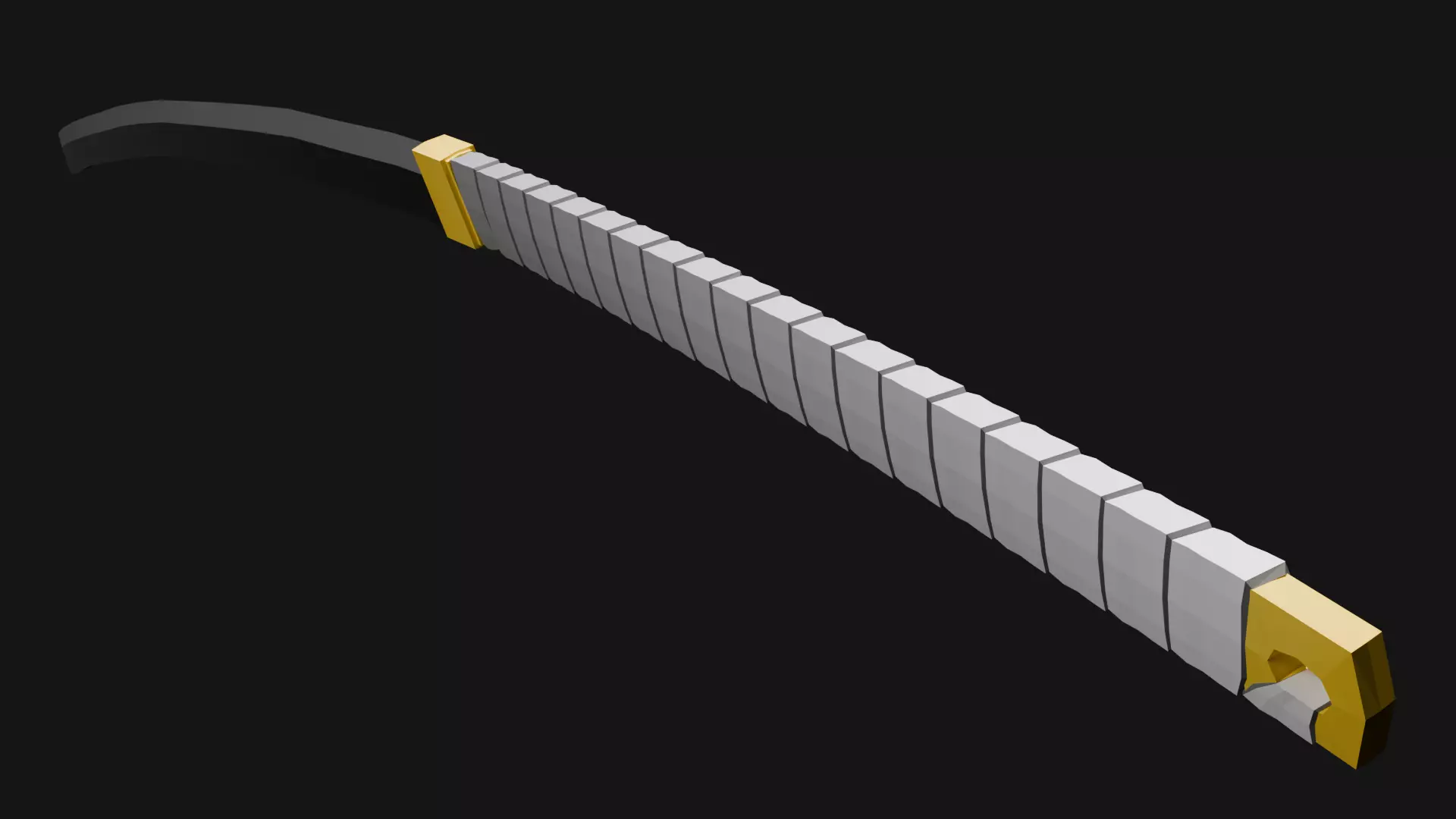 Simple Low-Poly Japanese Odachi Low-poly 3D model_3