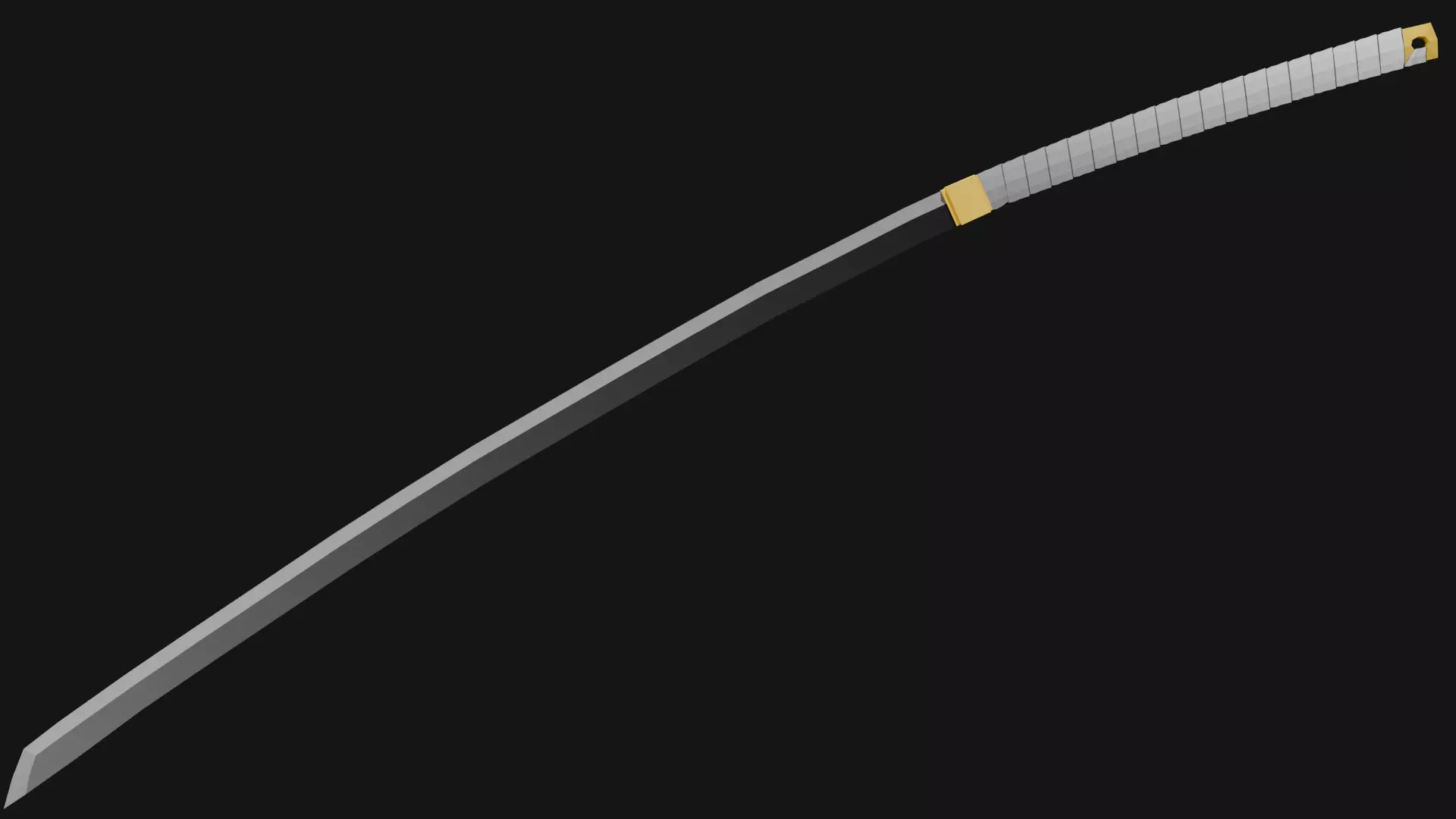 Simple Low-Poly Japanese Odachi Low-poly 3D model_0