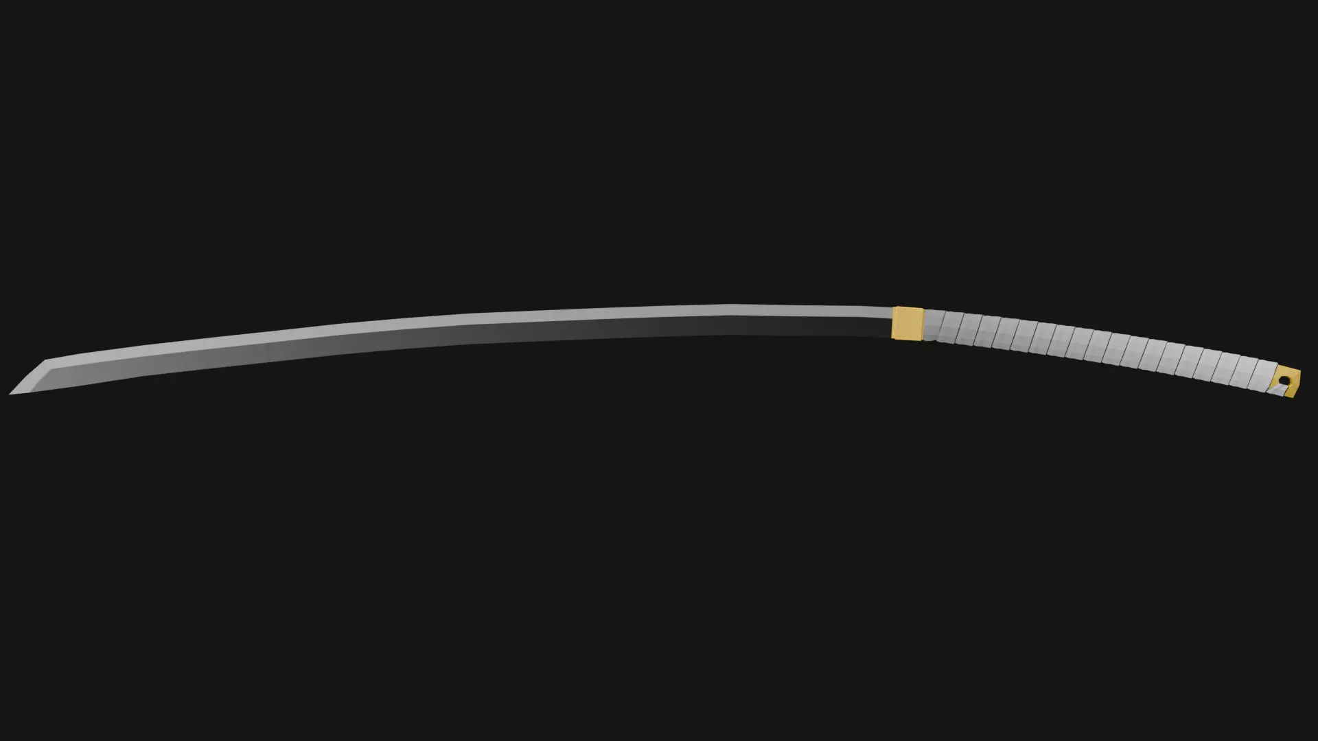 Simple Low-Poly Japanese Odachi Low-poly 3D model_4