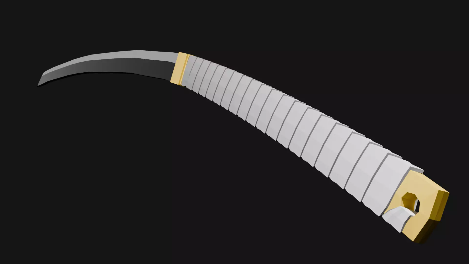 Simple Low-Poly Japanese Odachi Low-poly 3D model_1