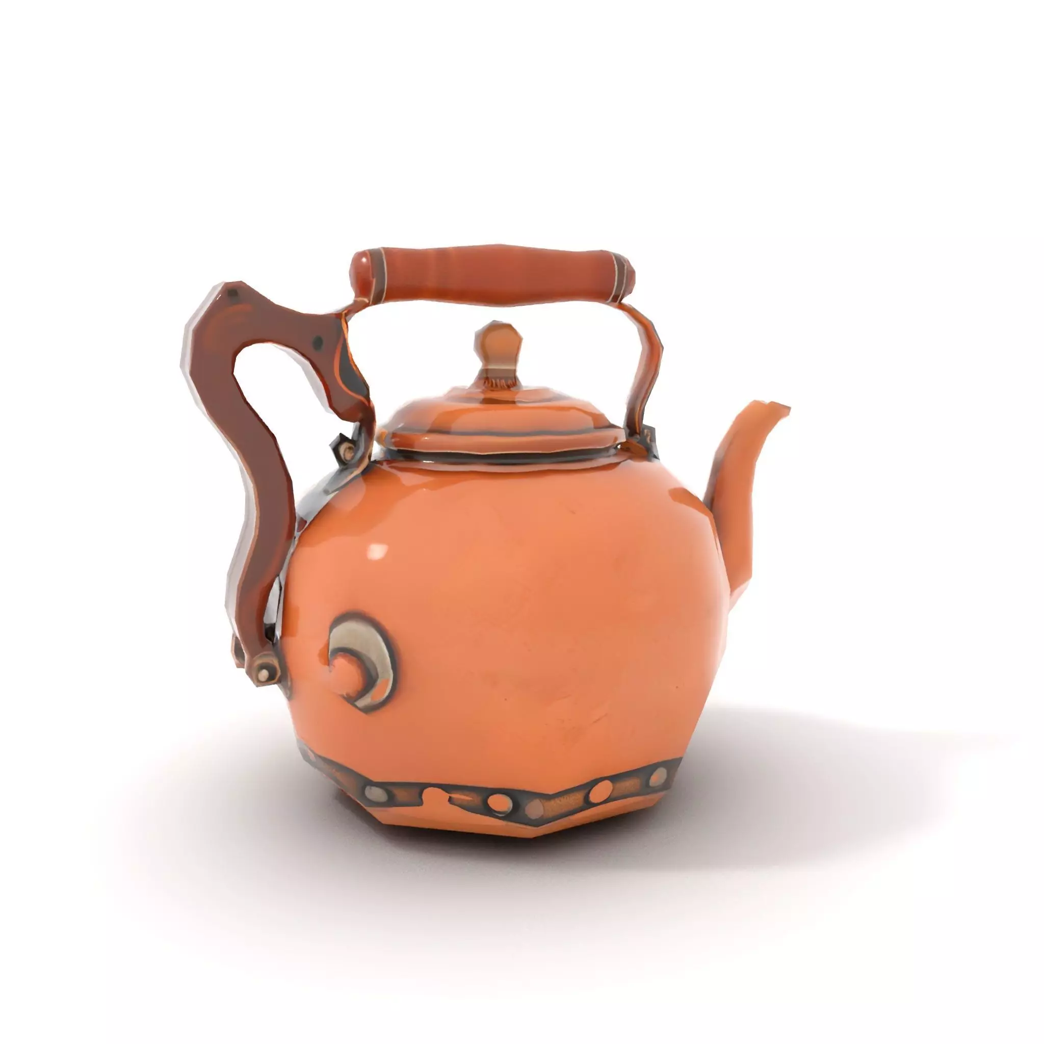 Vintage Copper Teapot model pack Low-poly 3D model_7
