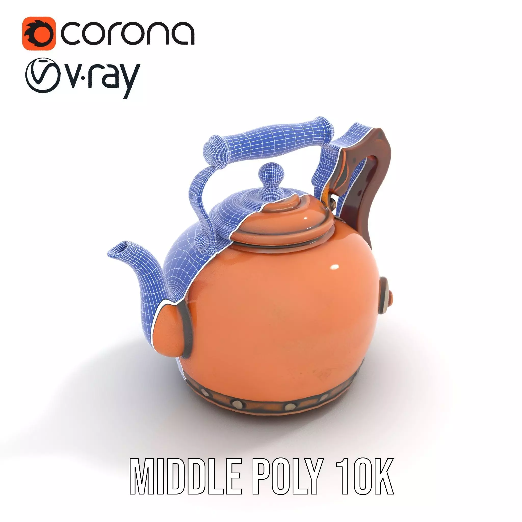 Vintage Copper Teapot model pack Low-poly 3D model_19