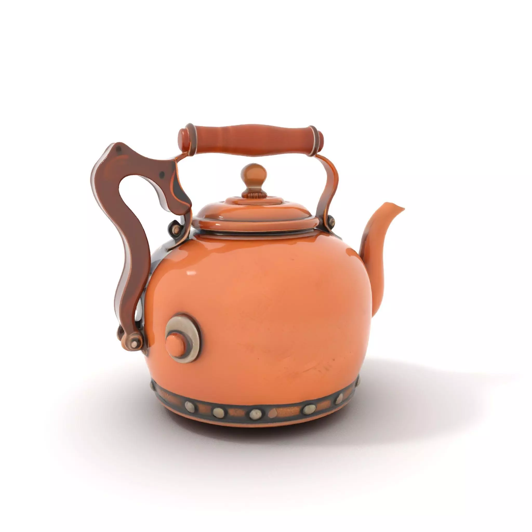 Vintage Copper Teapot model pack Low-poly 3D model_0