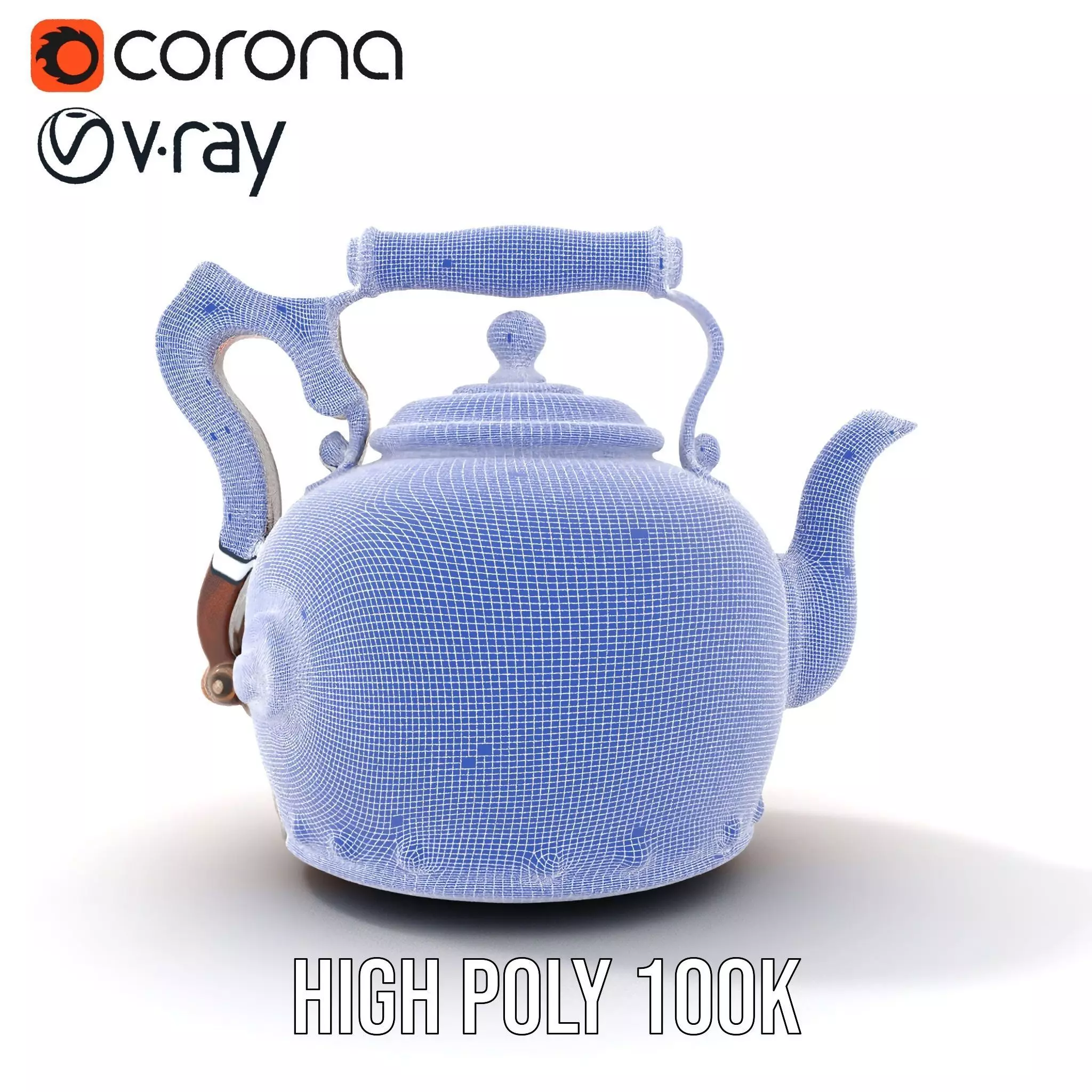 Vintage Copper Teapot model pack Low-poly 3D model_32