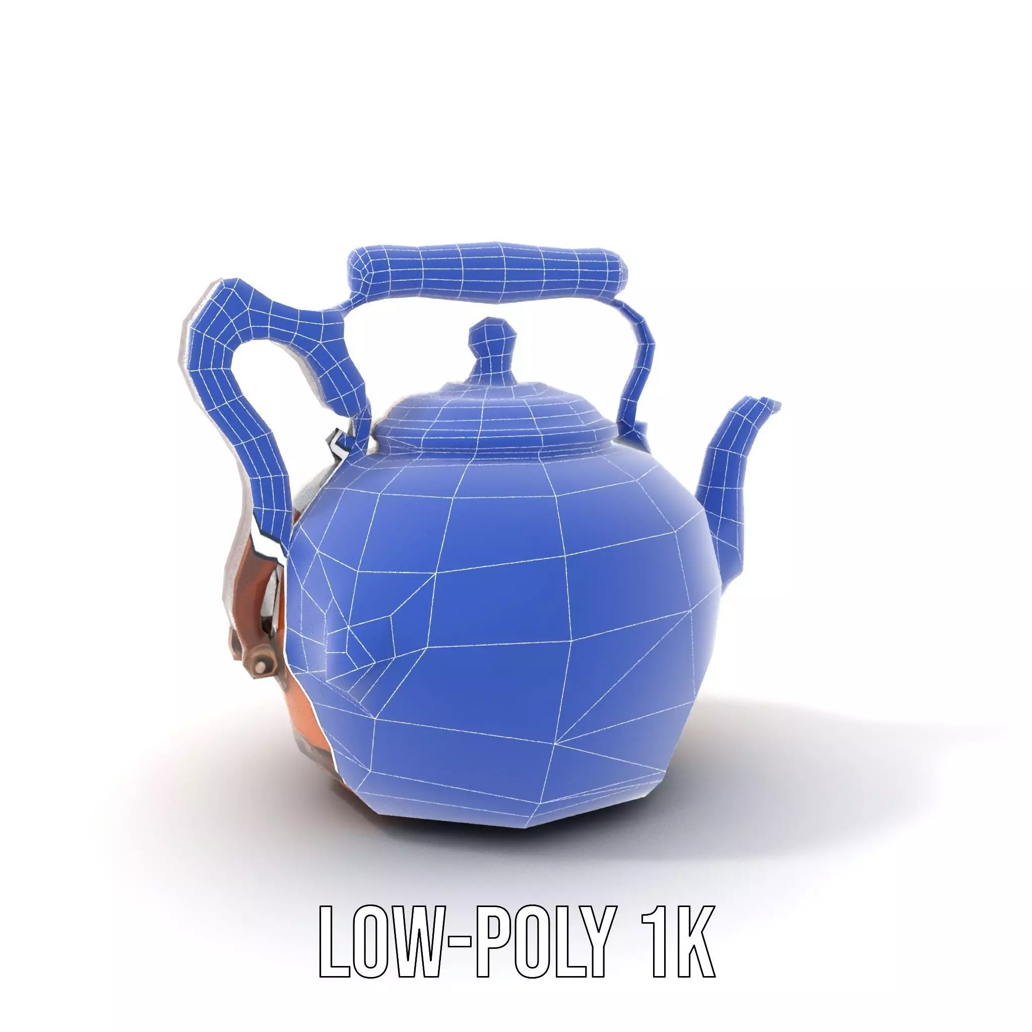 Vintage Copper Teapot model pack Low-poly 3D model_9