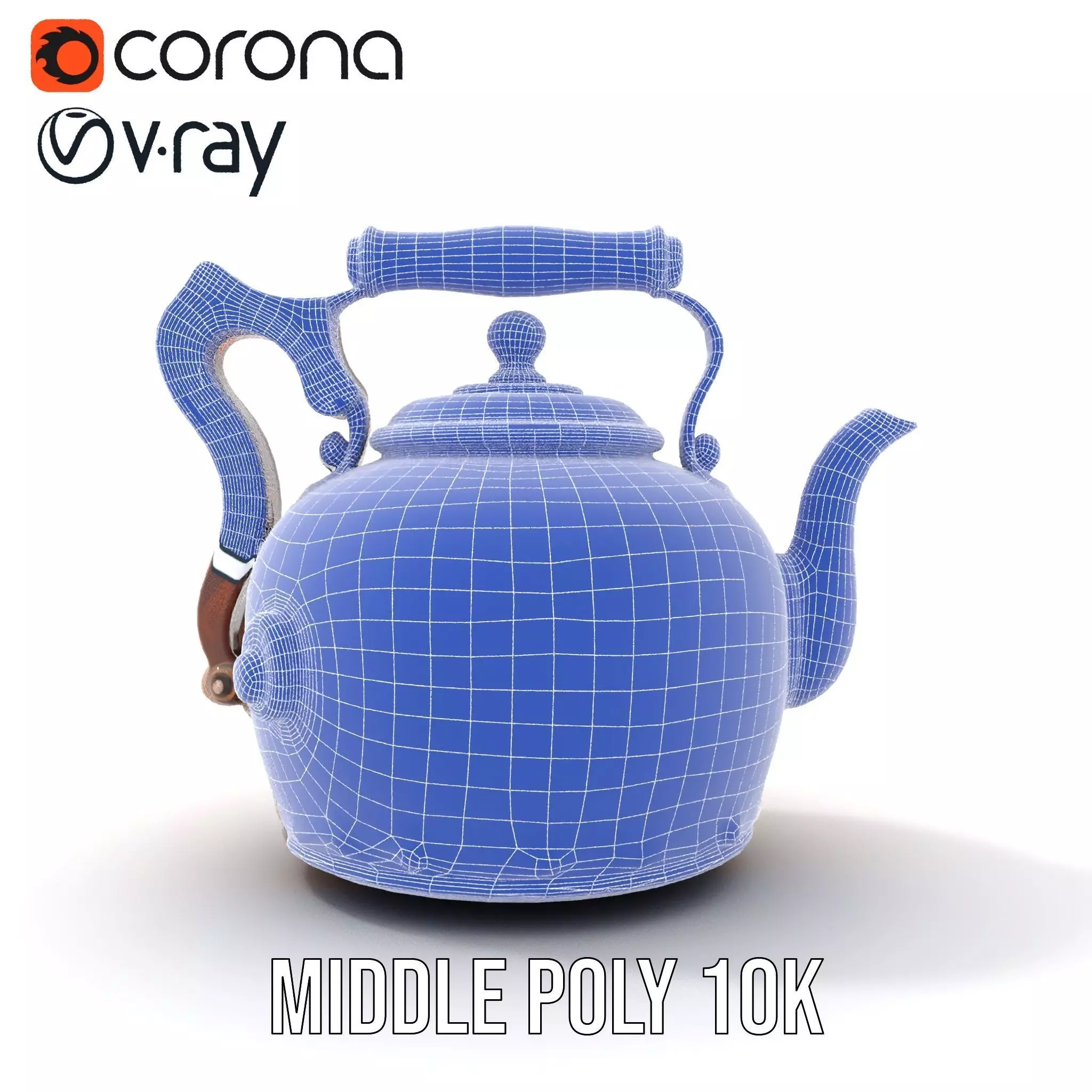 Vintage Copper Teapot model pack Low-poly 3D model_24