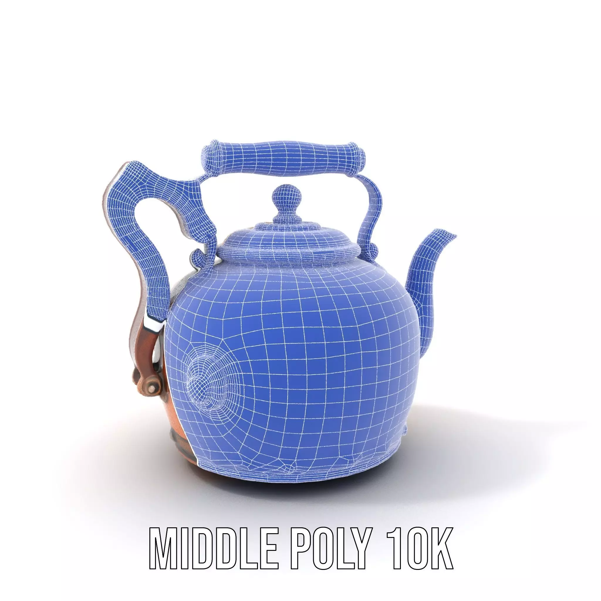 Vintage Copper Teapot model pack Low-poly 3D model_13