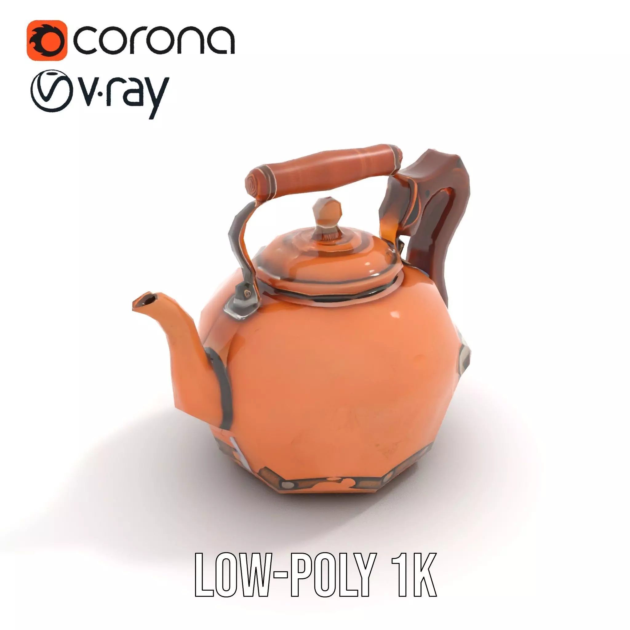 Vintage Copper Teapot model pack Low-poly 3D model_22