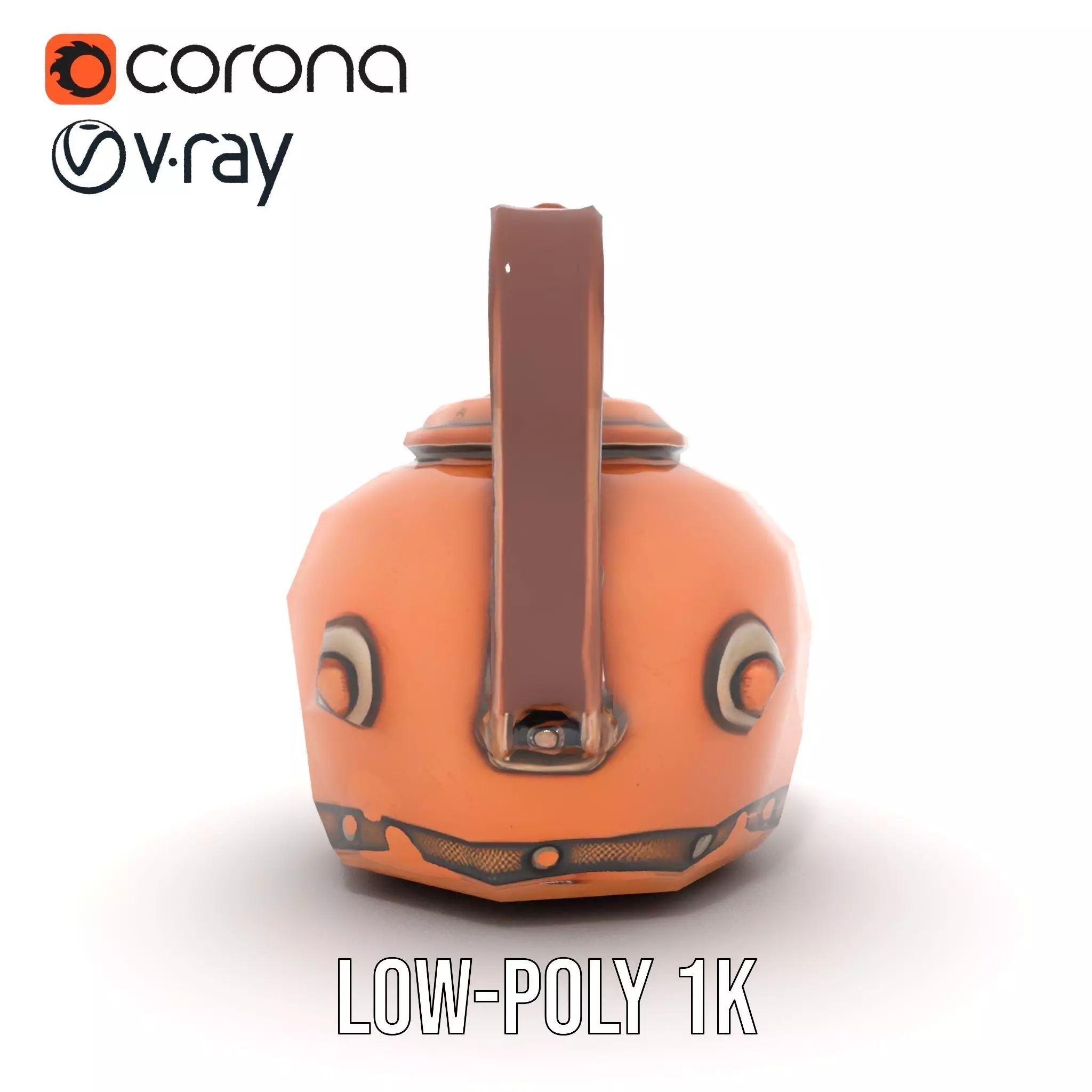 Vintage Copper Teapot model pack Low-poly 3D model_12