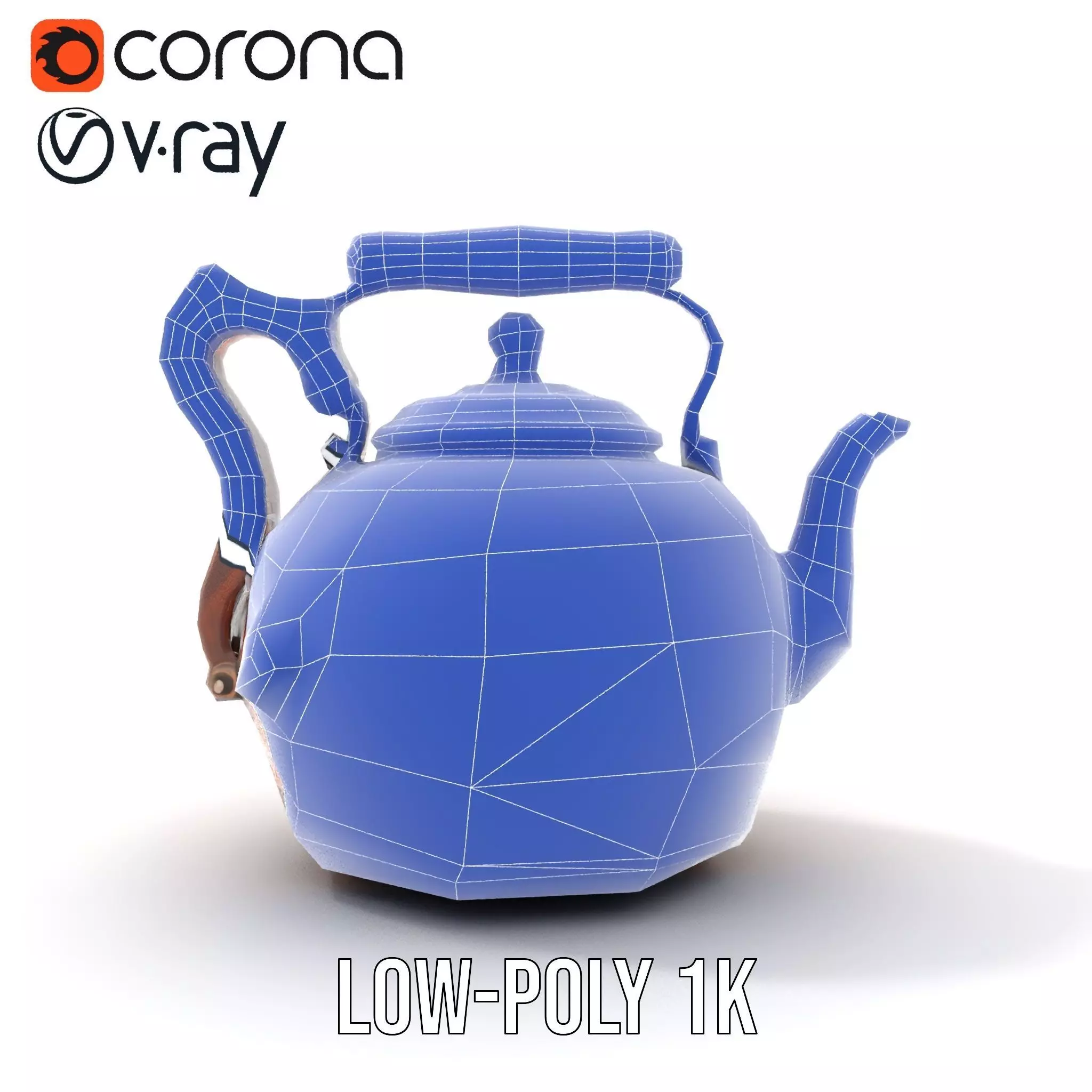 Vintage Copper Teapot model pack Low-poly 3D model_31