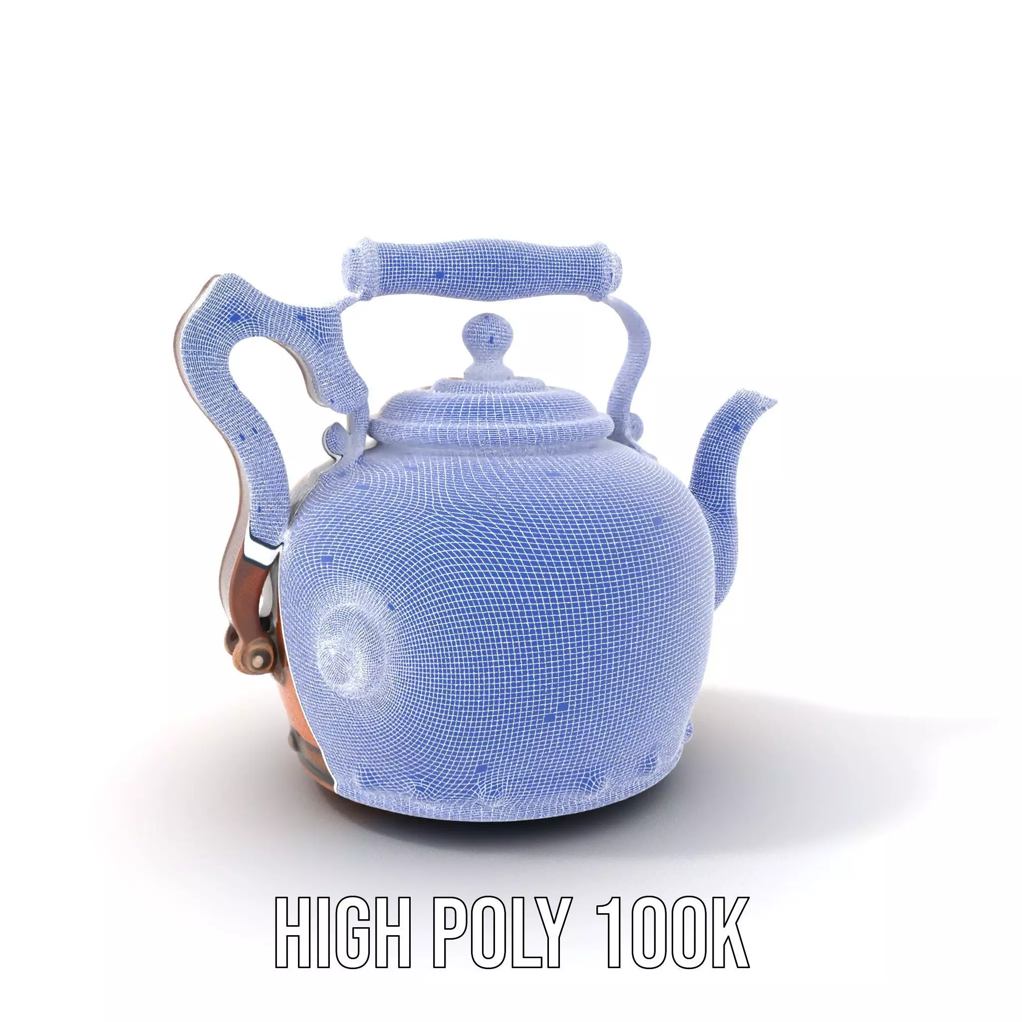Vintage Copper Teapot model pack Low-poly 3D model_4