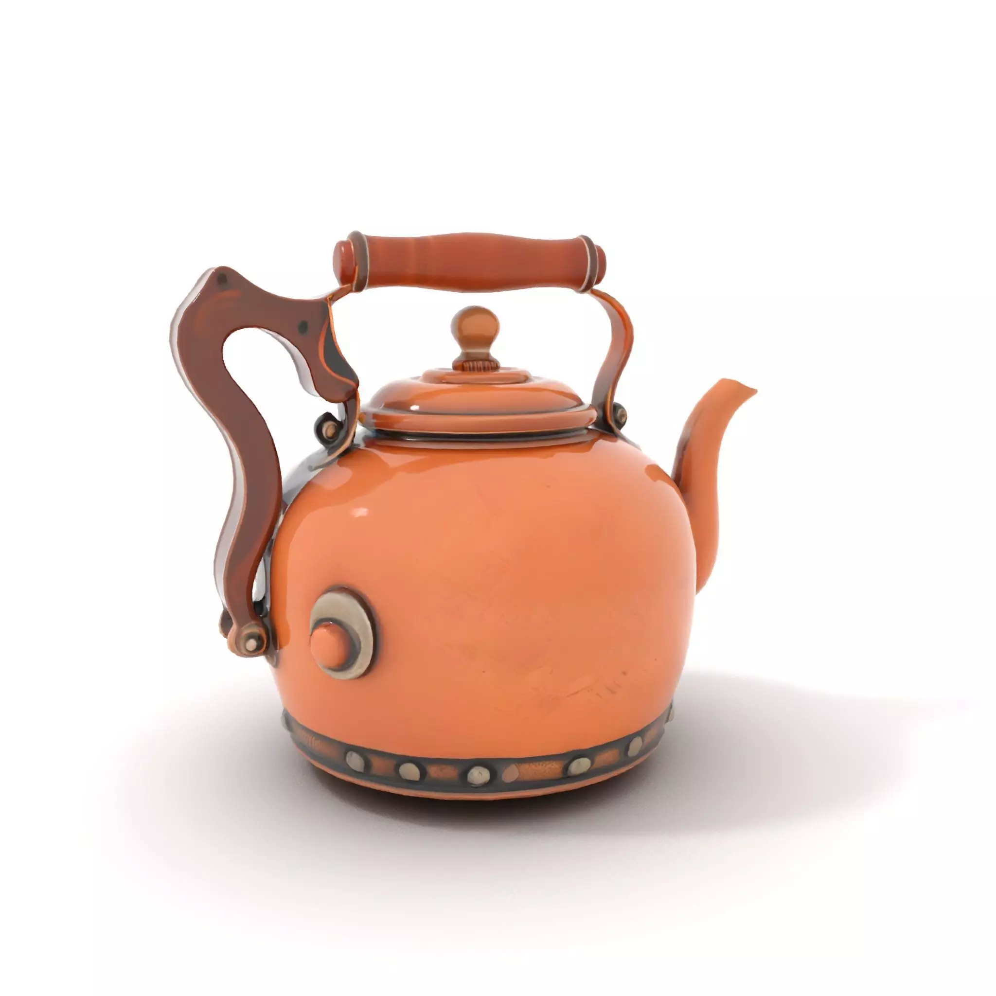 Vintage Copper Teapot model pack Low-poly 3D model_5