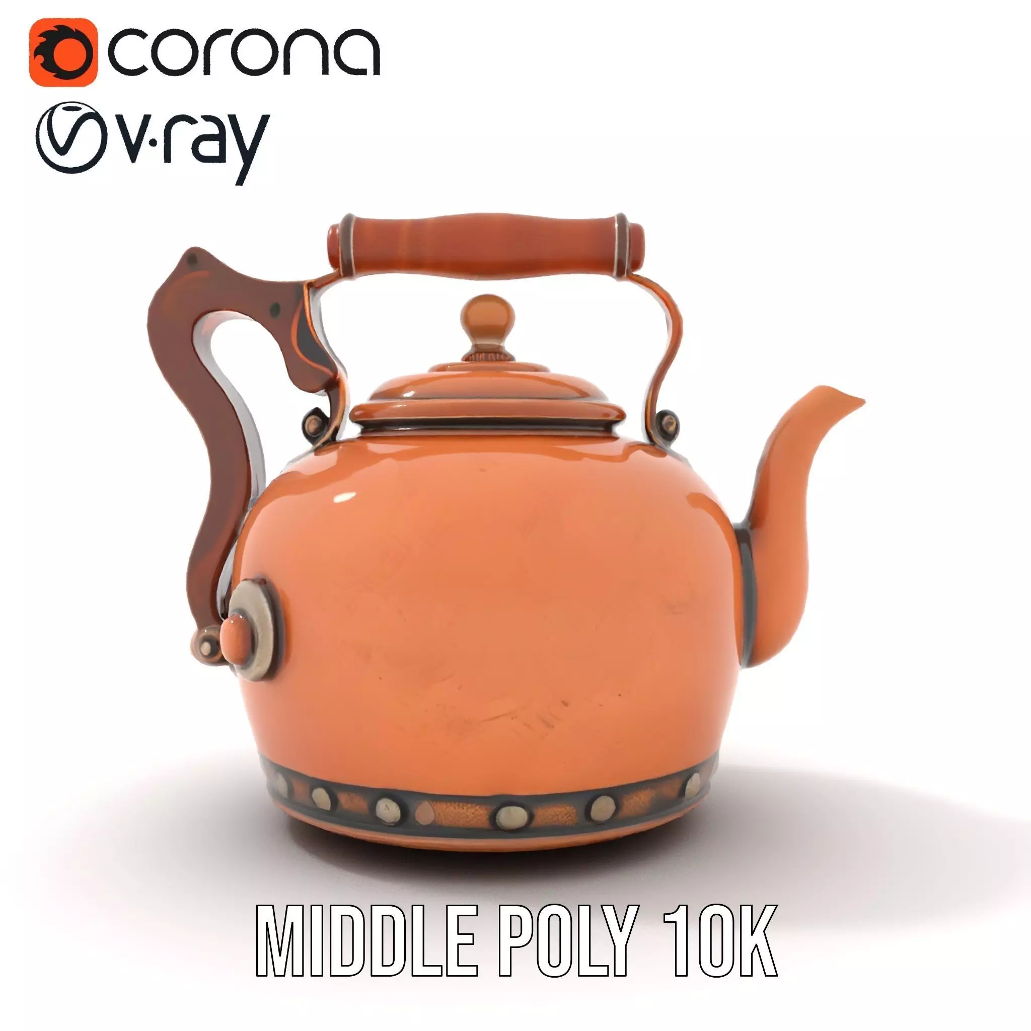 Vintage Copper Teapot model pack Low-poly 3D model_30