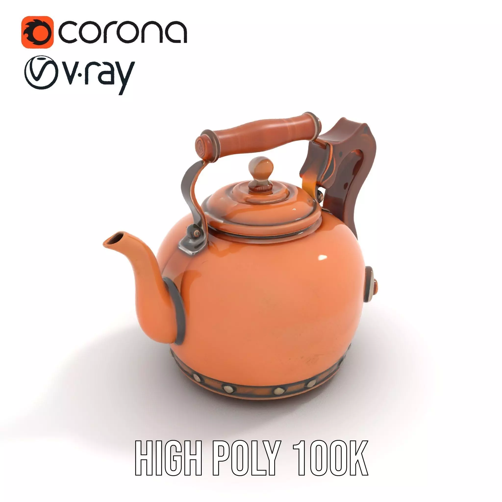 Vintage Copper Teapot model pack Low-poly 3D model_18