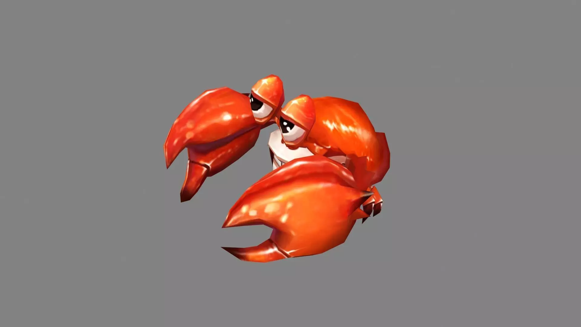 Cartoon Crab Low-poly 3D model_1