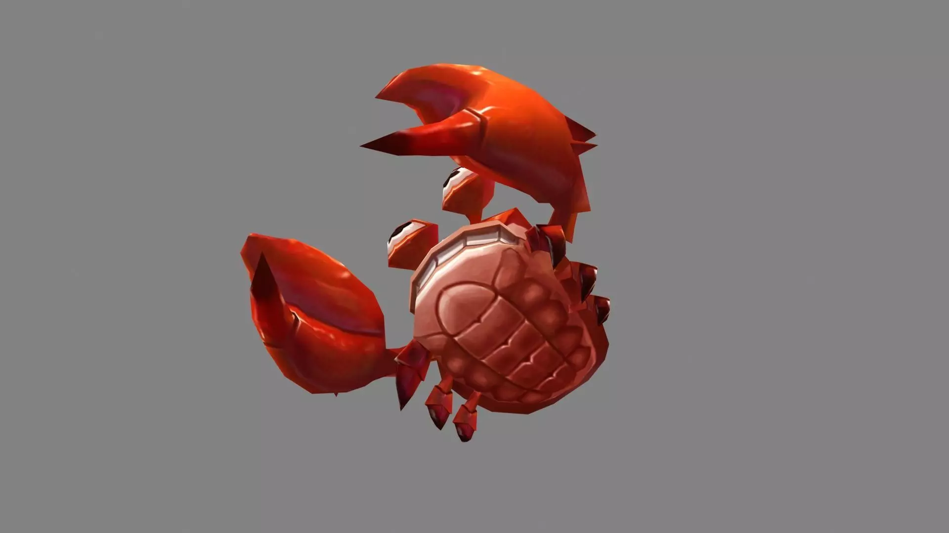Cartoon Crab Low-poly 3D model_4